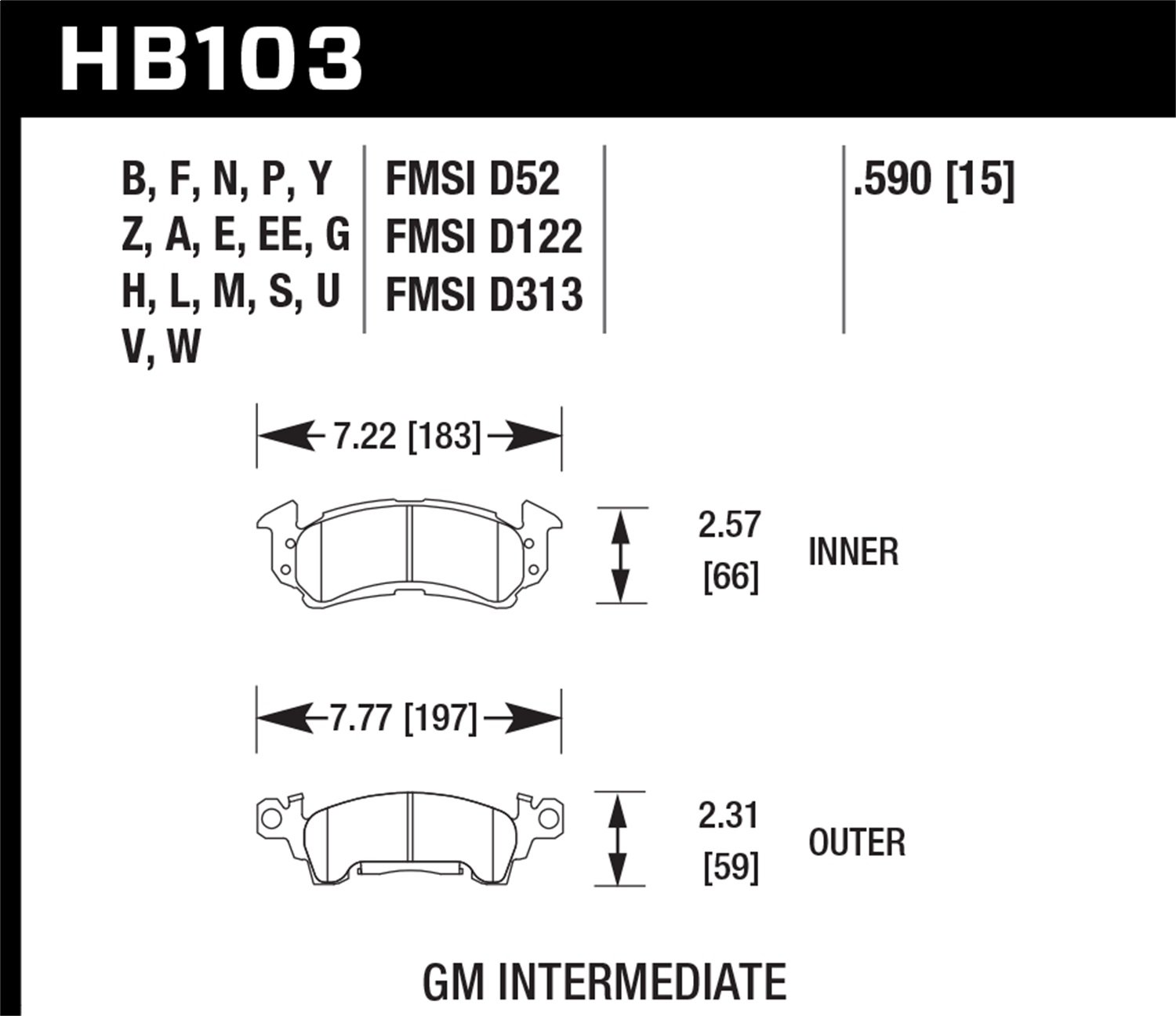 HB103G.590 DTC-60 Motorsport Brake Pads - High Performance Racing Brake Pads for Track & Drift - Perfect for Sports Cars, Muscle Cars & Performance Vehicles