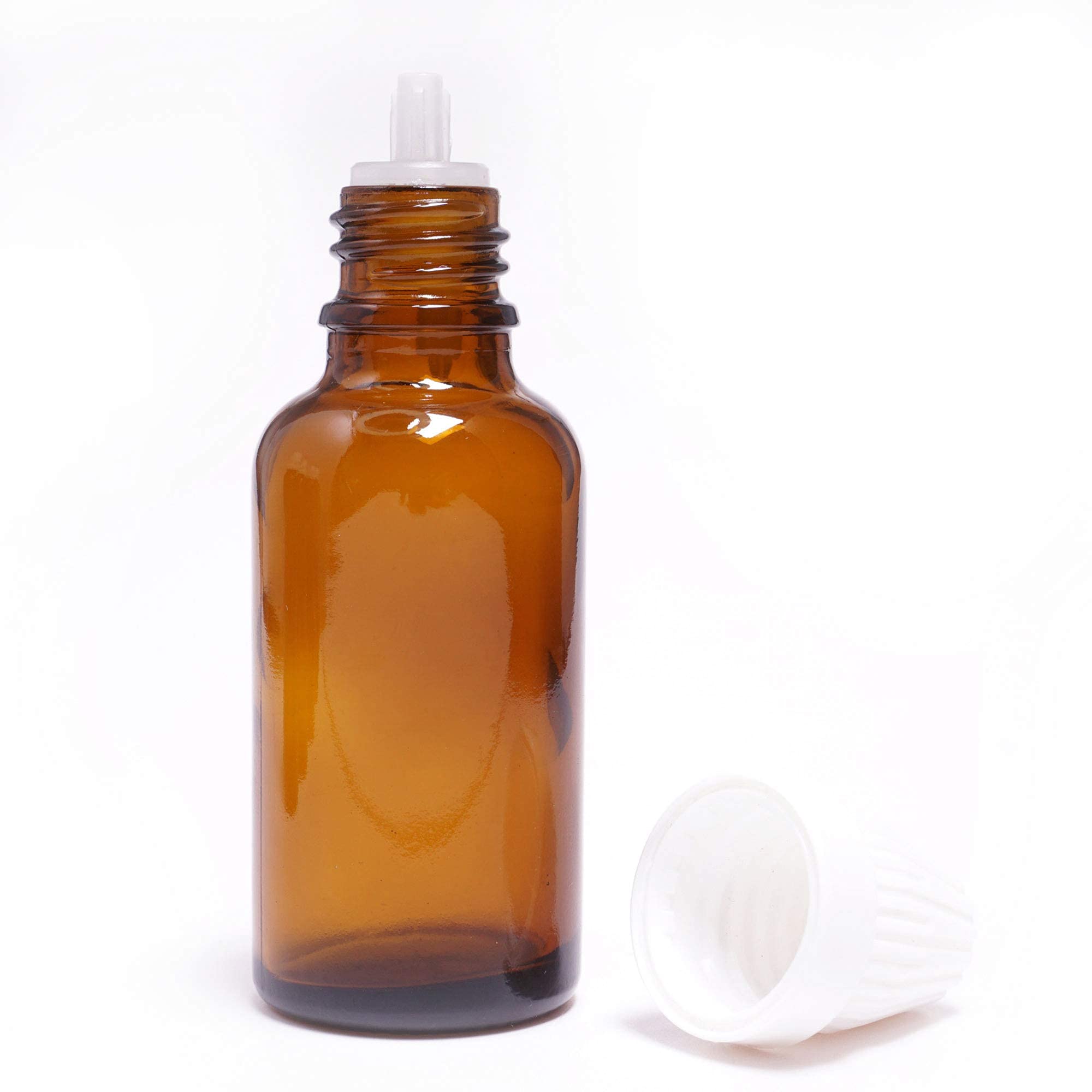 HOMEOTRADE 50ml Amber Glass Bottles with Dropper & White Cap - 3 Pack for Essential Oils, CBD, Tinctures & DIY Beauty Products