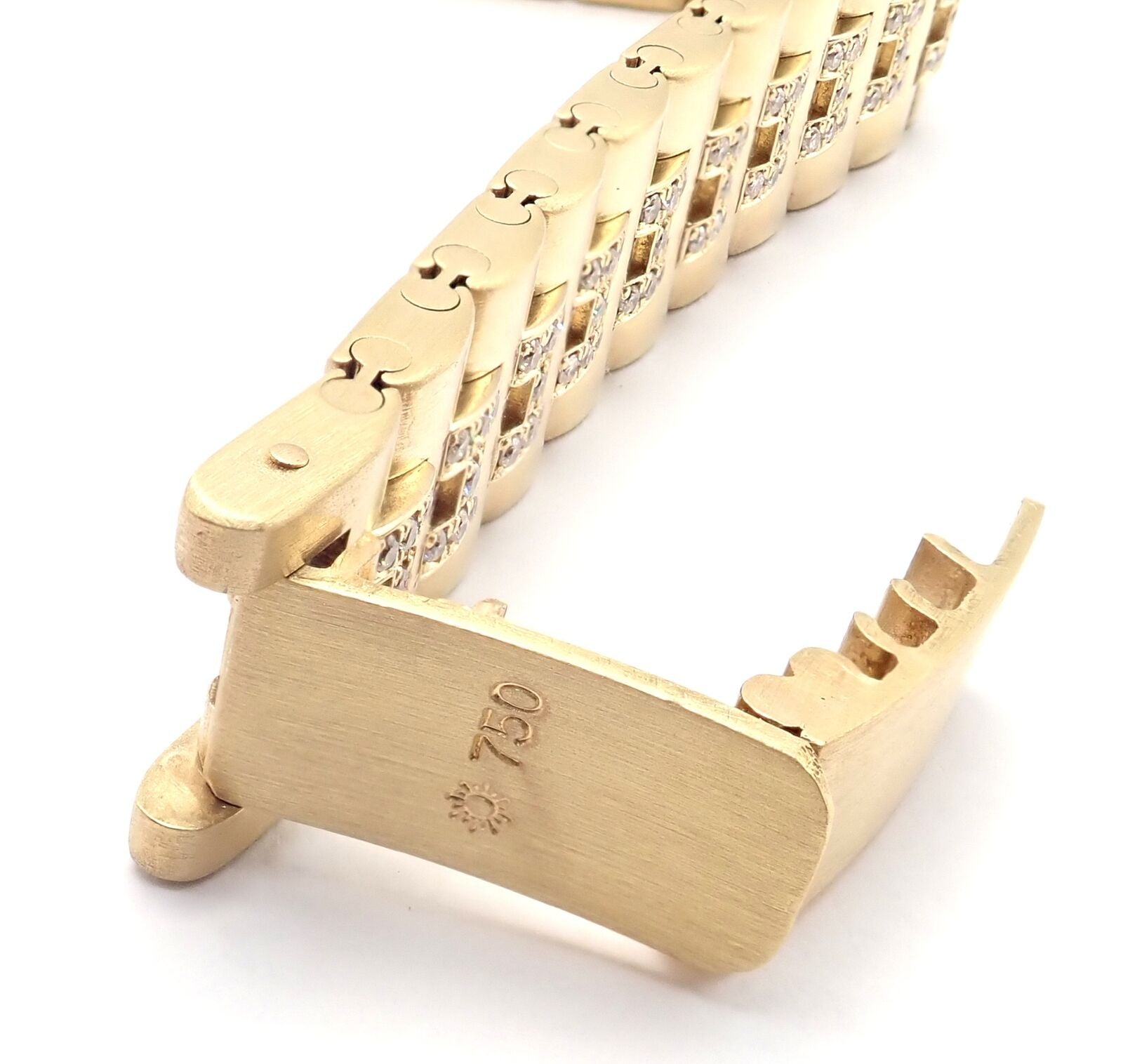 Authentic Vintage Hermes Paris 18k Yellow Gold Diamond H Link Bracelet - Luxury Jewelry for Women, Perfect for Parties, Weddings & Special Occasions