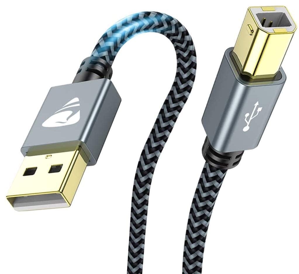 5M/15FT USB 2.0 Printer Cable - Type A Male to B Male Scanner Cord for HP, Brother, Epson, Canon, Dell, Lexmark, Xerox, Samsung Printers | High-Speed Data Transfer | Perfect for Home Office & Small Business Printing Needs