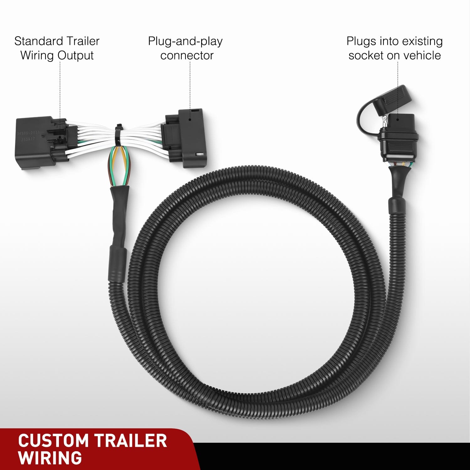 4 Pin Trailer Wiring Harness Kit for 2011-2019 Ford Explorer - Vehicle Side Custom Connector 56172 - Perfect for Towing Trailers, Boats & Campers