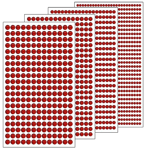 1799pcs-3/4/5/6mm-red