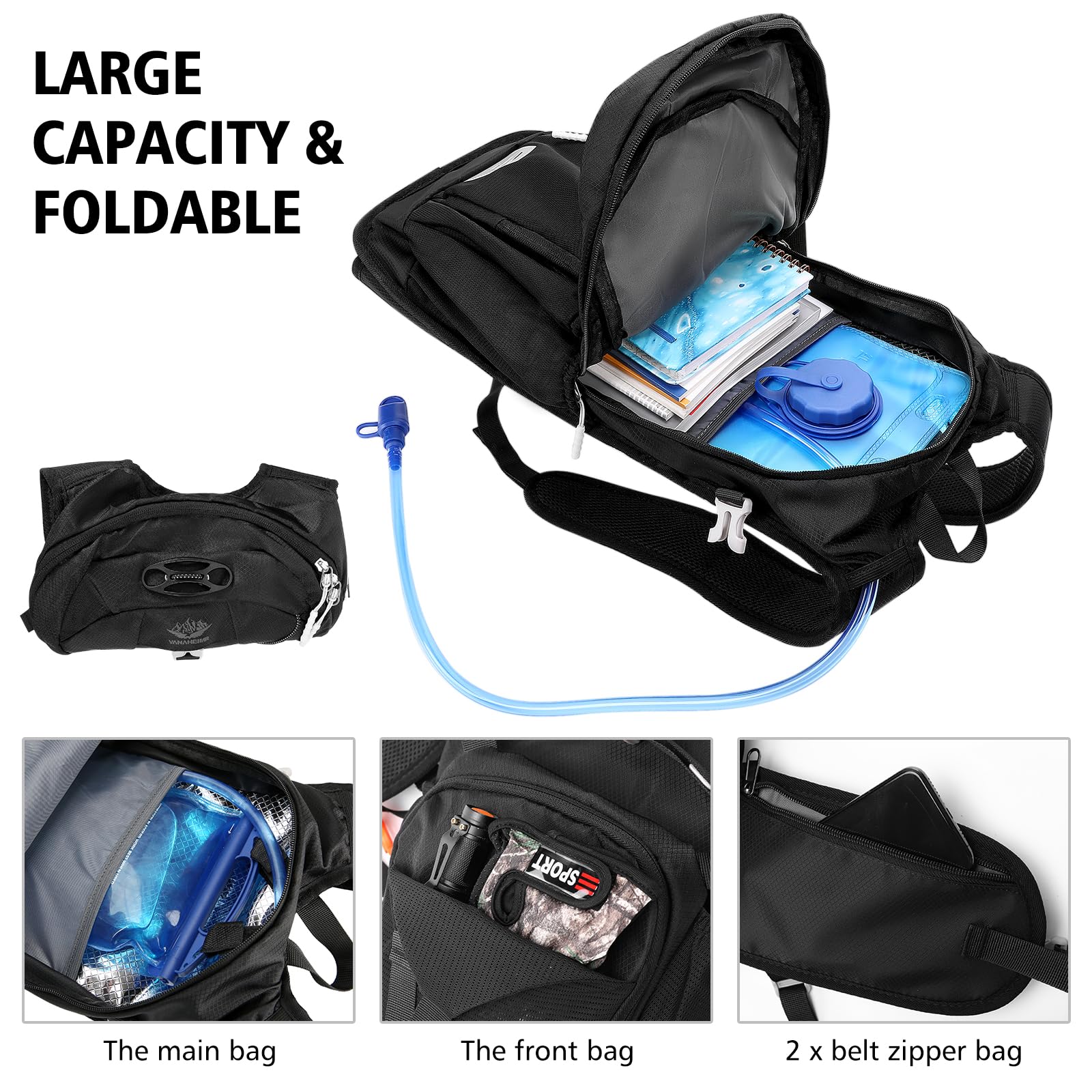 **Hydration Backpack - Insulated Water Pack with Moisture-Proof Design for Hiking, Cycling, Running, Skiing & Outdoor Adventures - Perfect for Marathon, Camping & Climbing**