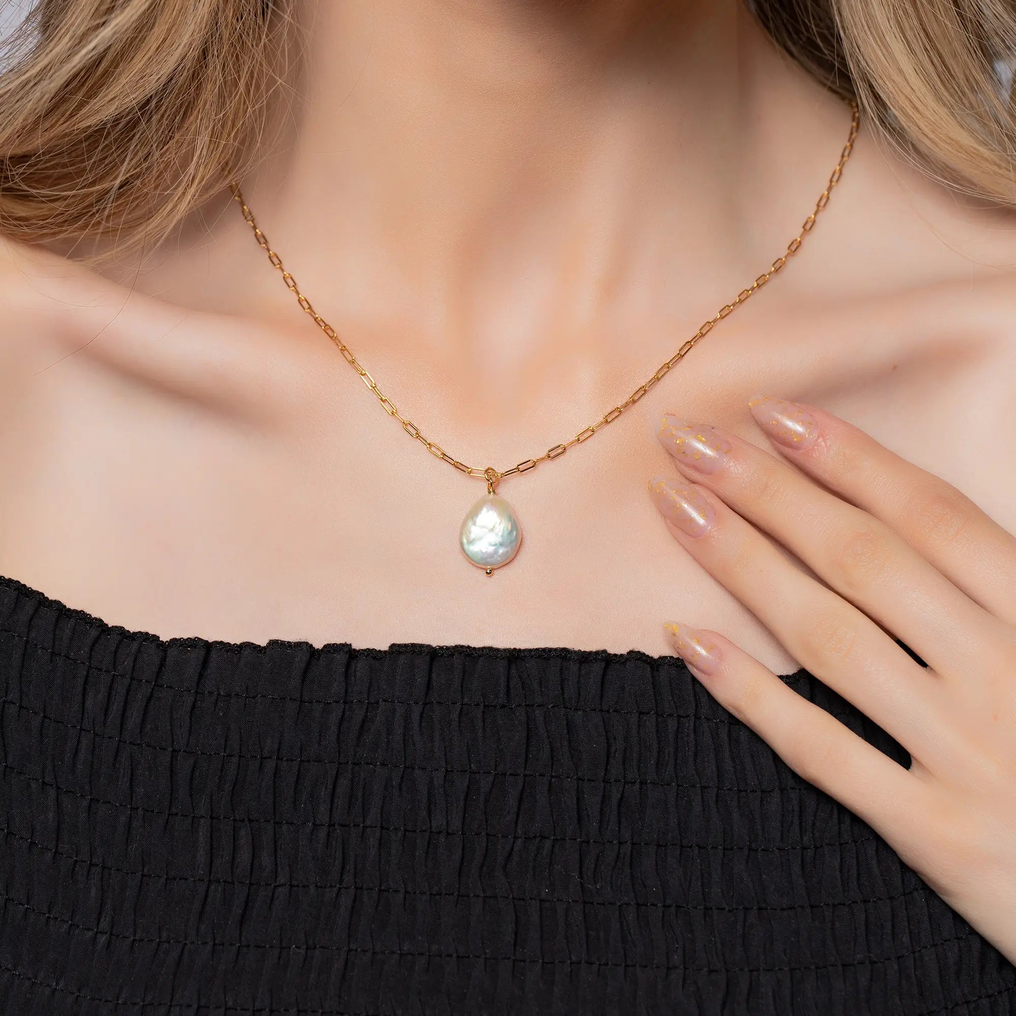 Elegant Single Pearl Necklace for Women - Classic White Freshwater Pearl Pendant on Sterling Silver Chain - Perfect for Weddings, Parties & Special Occasions