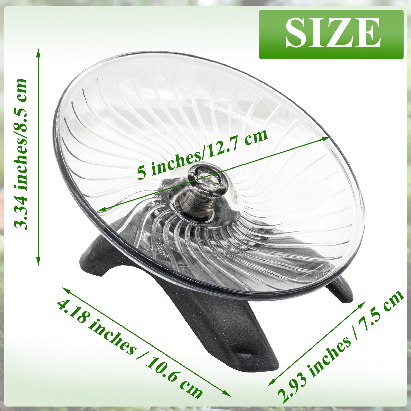 Silent Hermit Crab Exercise Wheel - Small Animal Running Wheel for Crab Tank, Hamster, Gerbil & Hedgehog Accessories - Perfect for Nocturnal Pets & Terrarium Enrichment