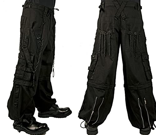 Premium Gothic Bondage Black Skater Pants for Men - Punk Rock Emo Style Alternative Shorts | Perfect for Concerts, Streetwear & Alternative Fashion