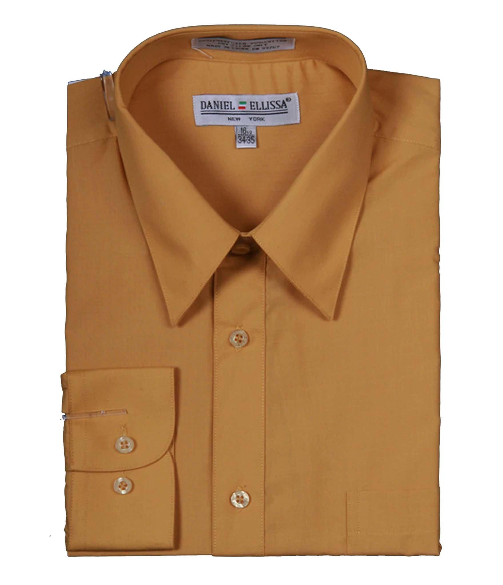 Premium Men's Convertible Cuff Dress Shirt - Mustard Yellow | Formal & Business Attire | Office, Wedding & Special Occasions