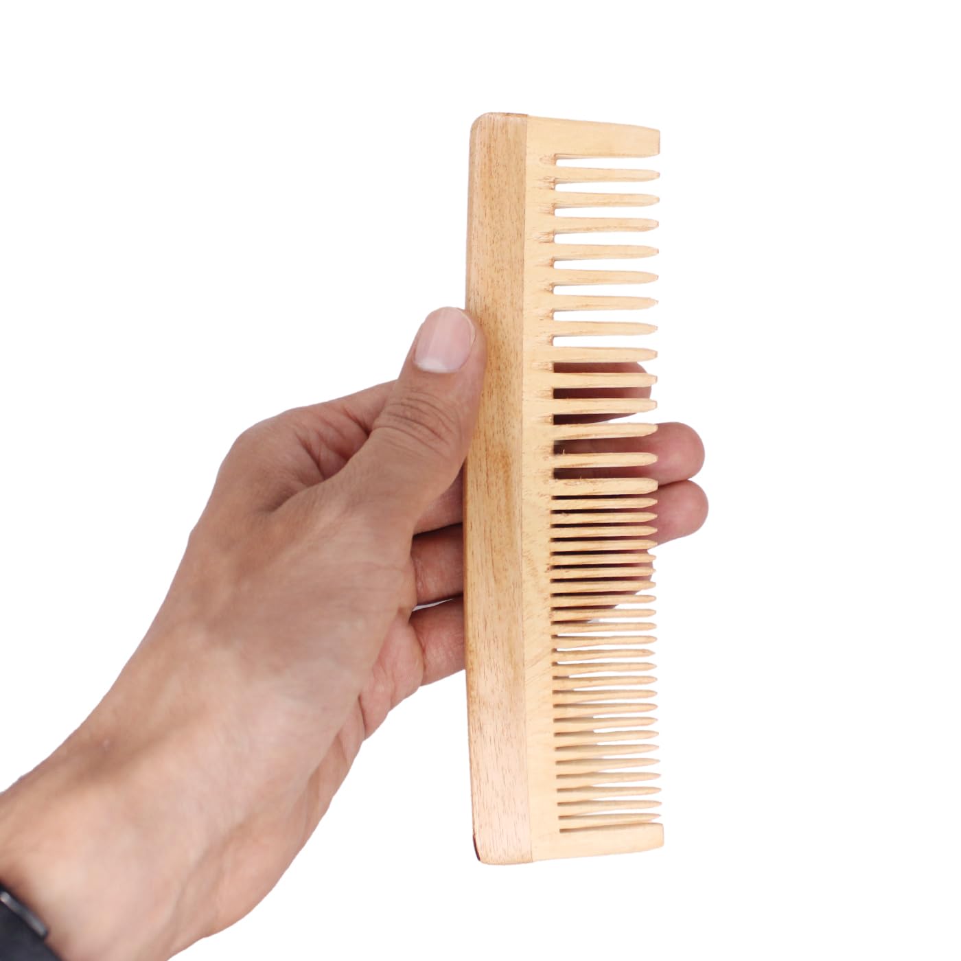 Organic Neem Wood Comb for Hair Growth & Scalp Health - Anti Hair Loss & Dandruff Control Comb for Women & Men - Natural Wooden Hairbrush for Thicker Hair - Perfect for Daily Hair Care & Ayurvedic Scalp Massage (Pack of 1)