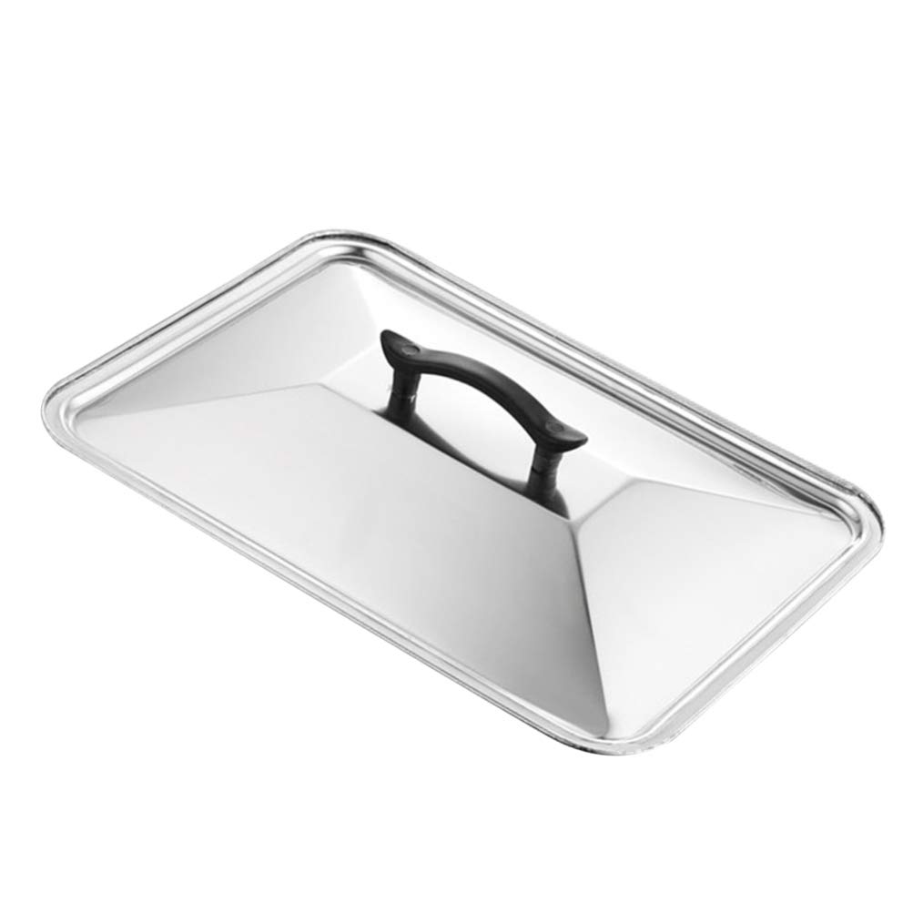 Premium Stainless Steel Rectangle Pan Cover Lid for Chafing Dishes & Buffet Serving - Heavy Duty Food Warmer Lid for Steam Table Pans, Commercial Catering & Restaurant Use - Ideal for Banquets, Buffets & Food Service Stations