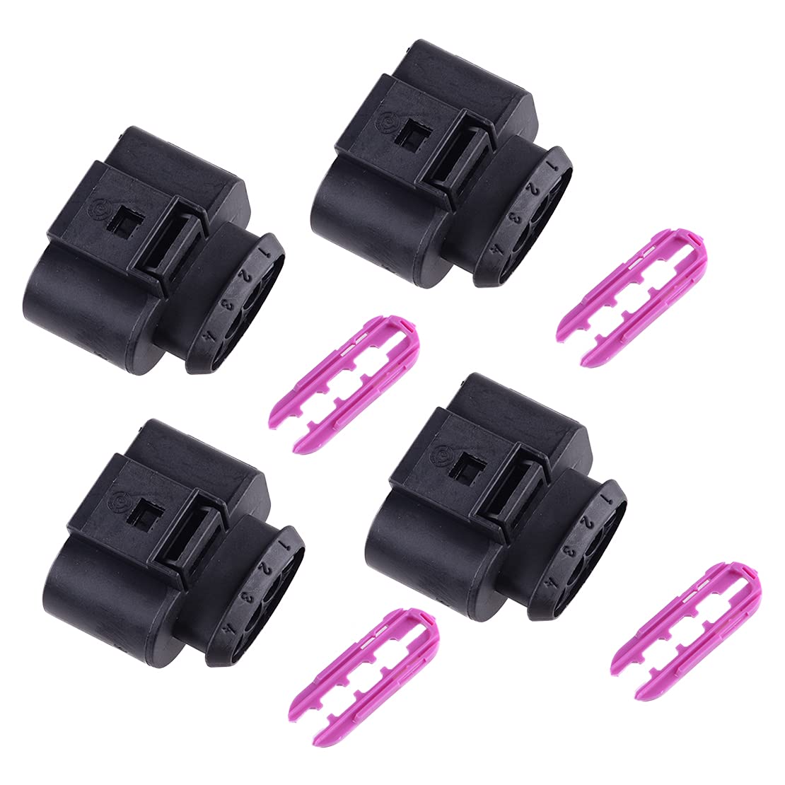 ciciTree 4-Pack Ignition Coil Connector Repair Kit - Wiring Harness Plug Compatible with Audi A1 A2 A3 A4 S4 A6 A8 Q7 TT R8 (1J0973724) - Perfect for Engine Tune-Ups & Electrical Repairs
