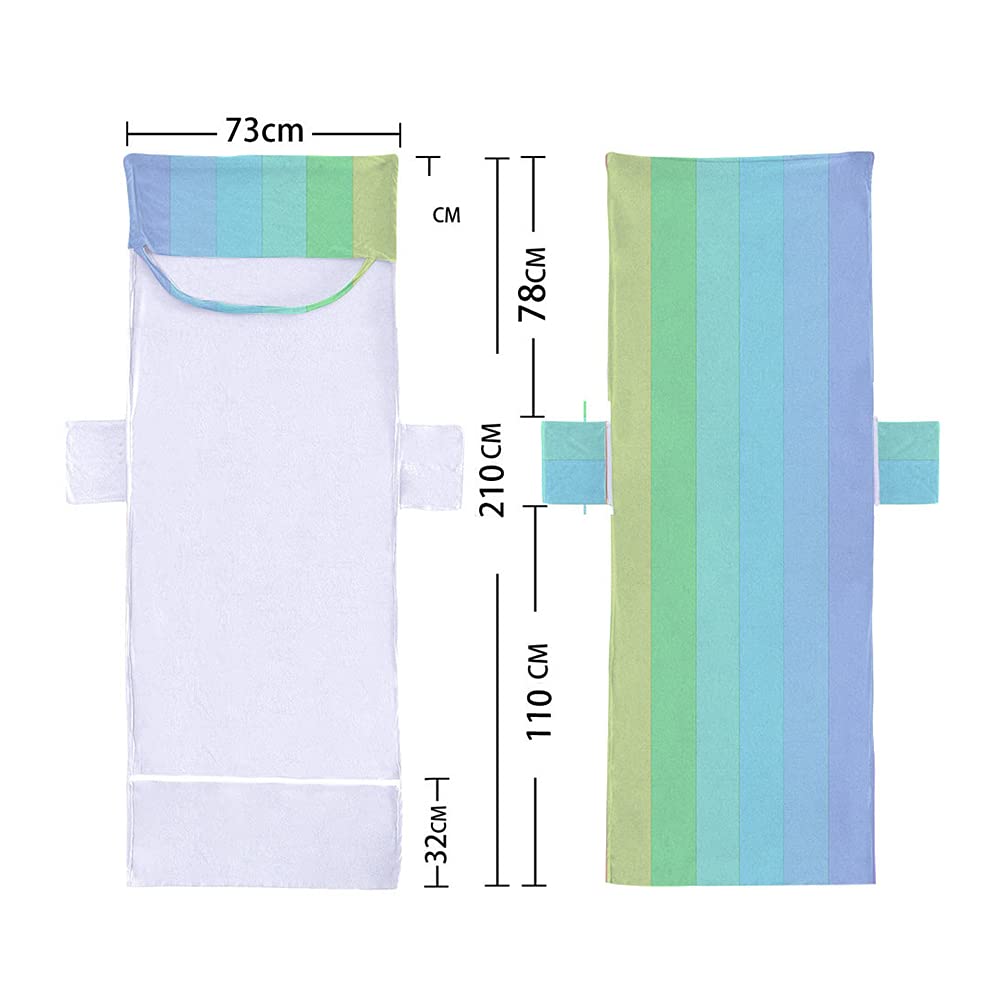 Waterproof Patio Chaise Lounge Covers - Soft Microfiber Beach Chair Towel Cover with Side Pockets (83
