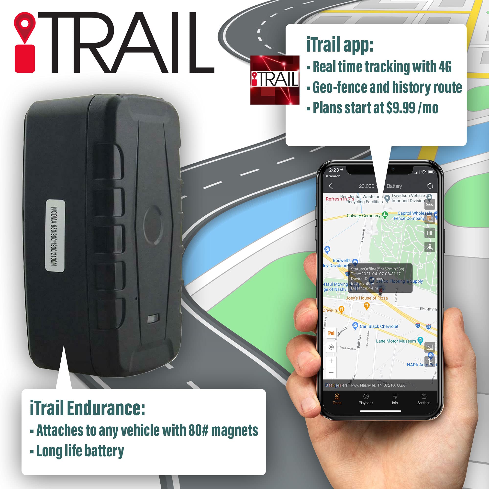 5G GPS Tracker for Vehicles - Real-Time Tracking Device with Geo-Fence & 256-Day Battery Life - Monitor Kids, Cars, Seniors & Pets (Includes 6-Month Service) - Perfect for Fleet Management, Personal Safety & Asset Protection