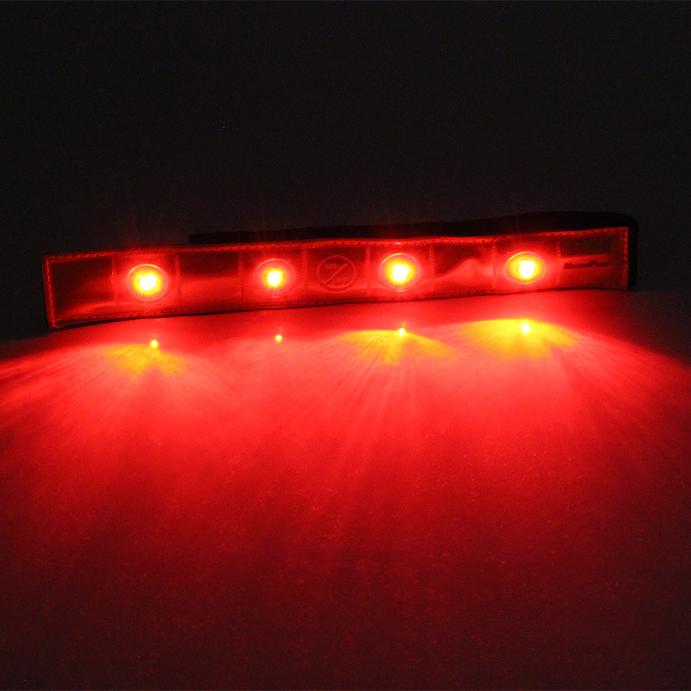 Roadside X Training Cross Country Cycling Safety Band with 4 LED Lights - High Visibility Reflective Armband for Night Running, Jogging & Outdoor Sports