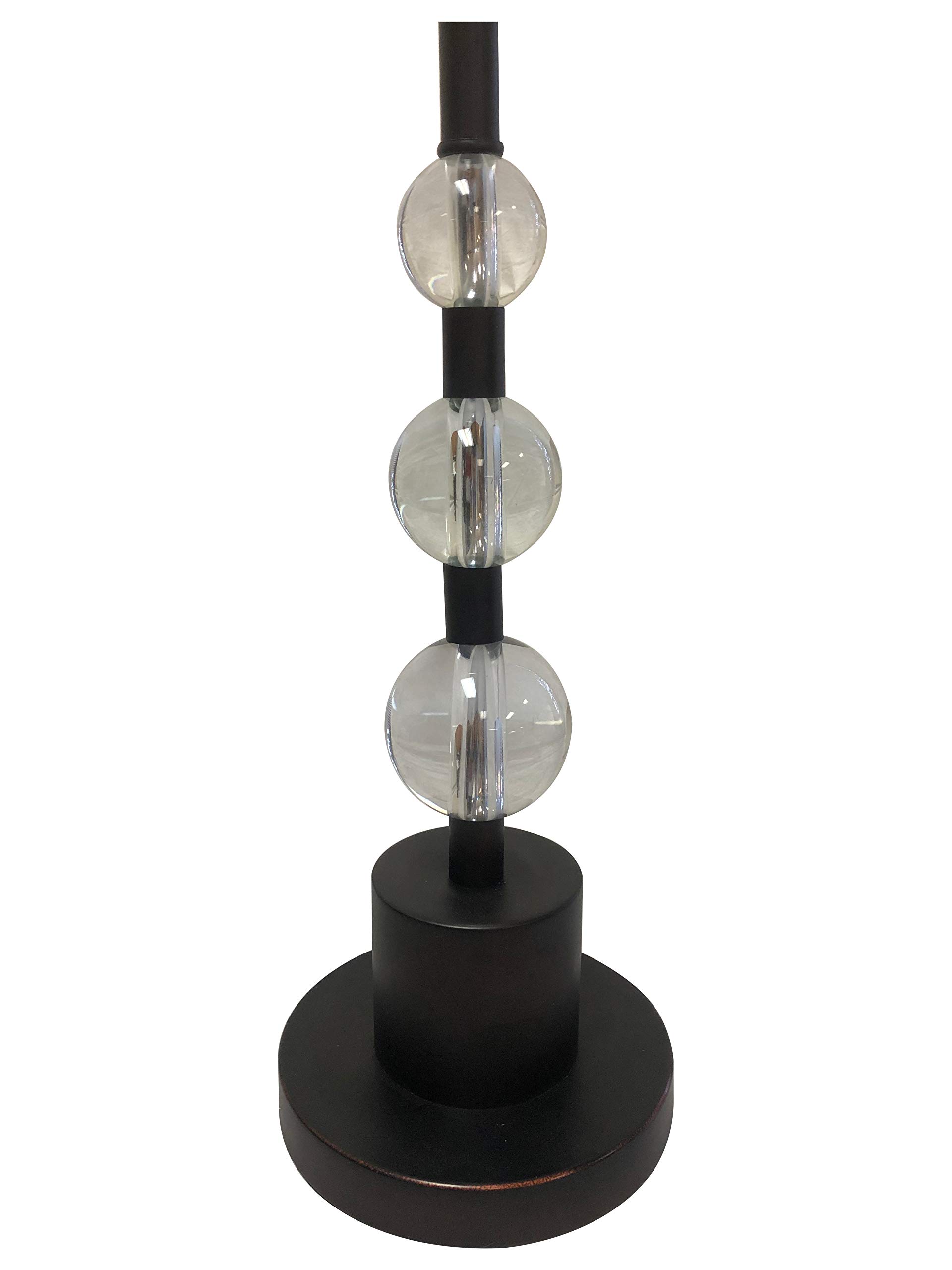 Royal Designs LBO-1005ORB-HB-610-14BLK-2 Oil Rubbed Bronze Lamp Base with Crystal Ball Accents & Black Drum Hardback Shade - Set of 2, Elegant Table Lamps for Living Room, Bedroom, or Office Decor