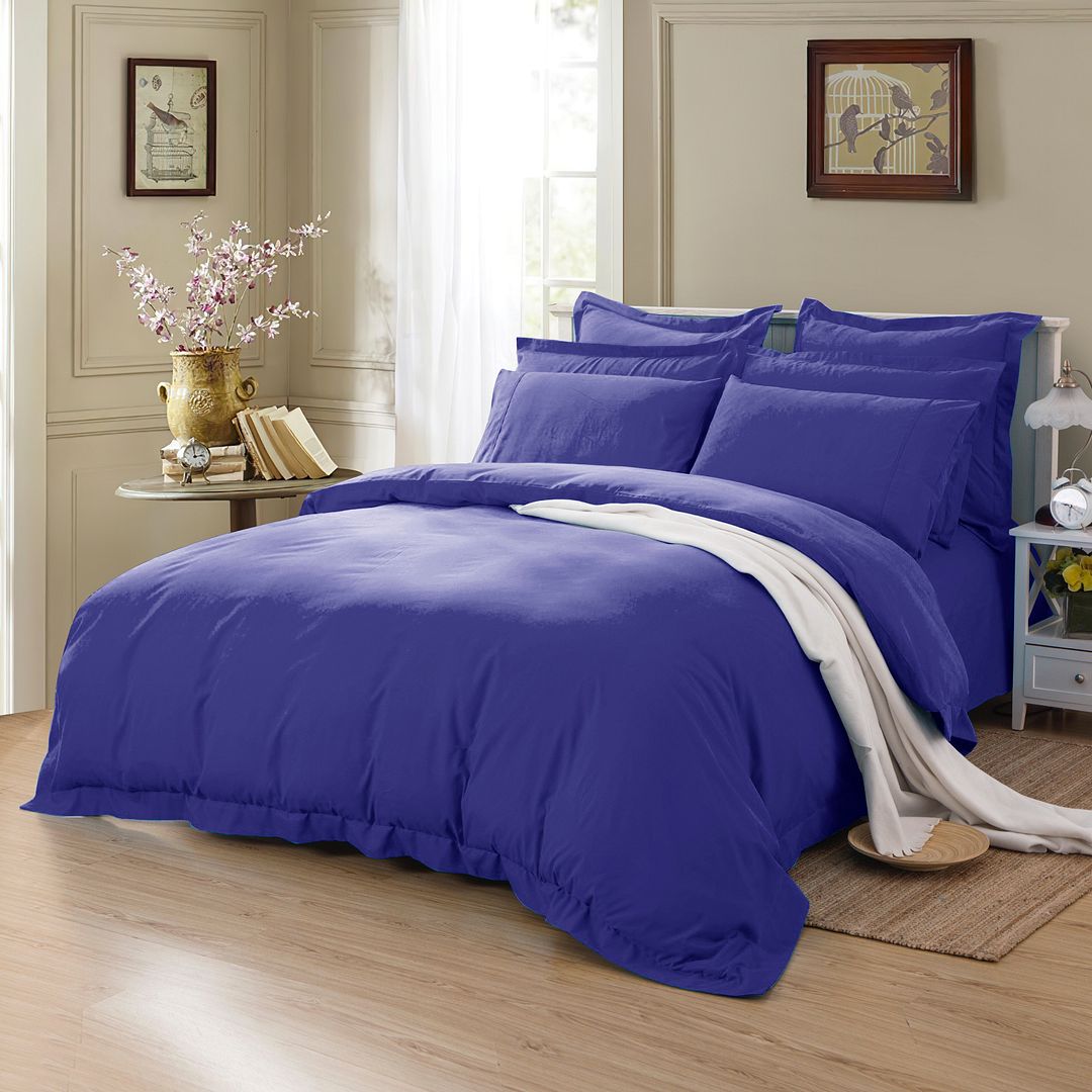 Premium 1000TC Super King Size Duvet Cover Set - Royal Blue Luxury Bedding for Master Bedroom, Hotel, or Guest Room - Soft & Breathable Egyptian Cotton