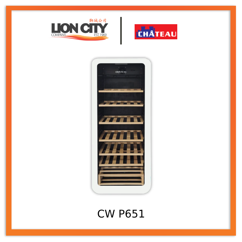 Chateau CW P651 65 Bottle Wine Cooler - Dual Zone Freestanding Wine Refrigerator for Home & Restaurant Use