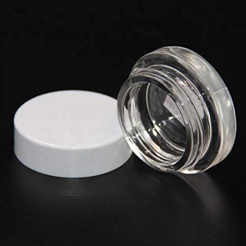 360 Pack 7ml Glass Concentrate Jars with White Lids & Circle Labels - Perfect for Medical Oils, Rosins, Waxes, Saucy Diamonds, Lip Balms, Makeup, Cosmetics, Paint, Eye Creams, Jewelry Storage - Ideal for DIY Beauty Products, Cannabis Extracts & Small Item Organization