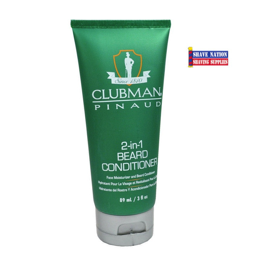 Clubman 2 in 1 Beard Conditioner & Softener - Natural Grooming Oil for Men's Facial Hair Care - Perfect for Daily Use & Styling