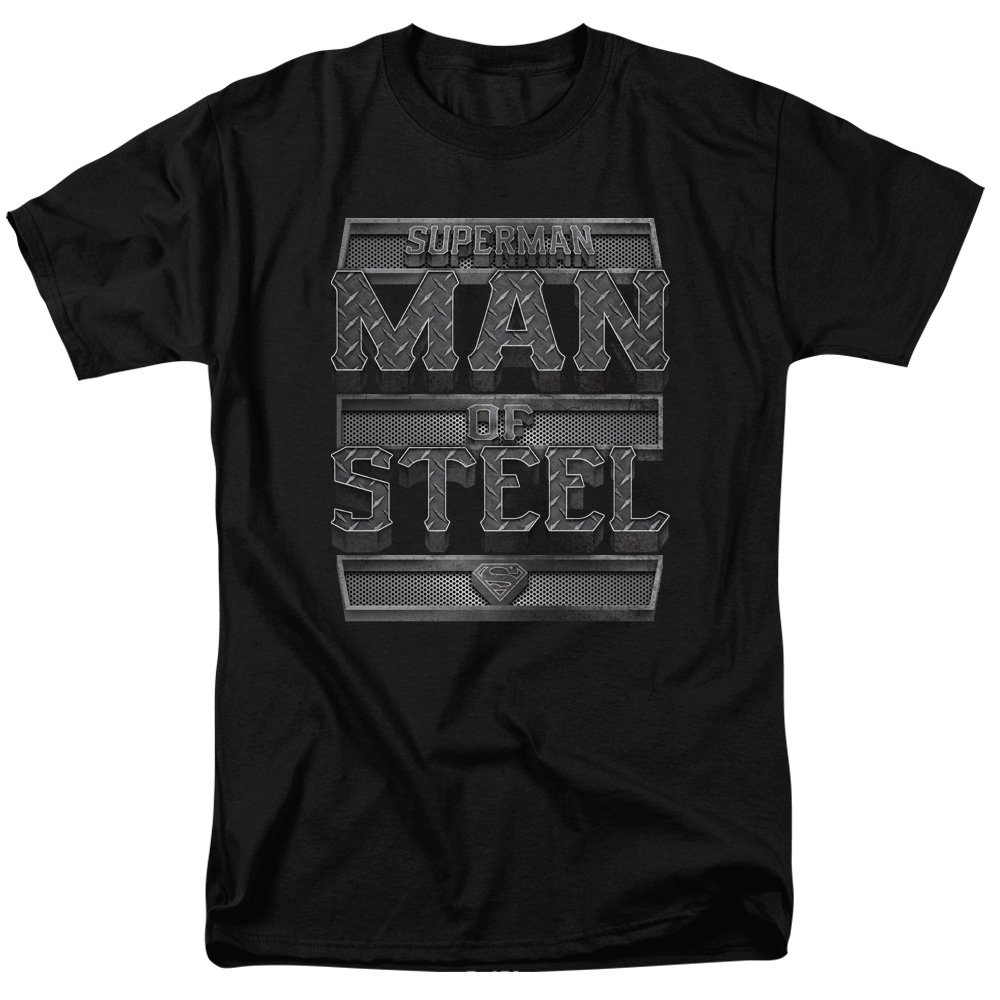 DC Comics Men's Superman Man Of Steel Graphic T-Shirt - Superhero Cotton Tee for Casual Wear & Comic Book Fan Gifts