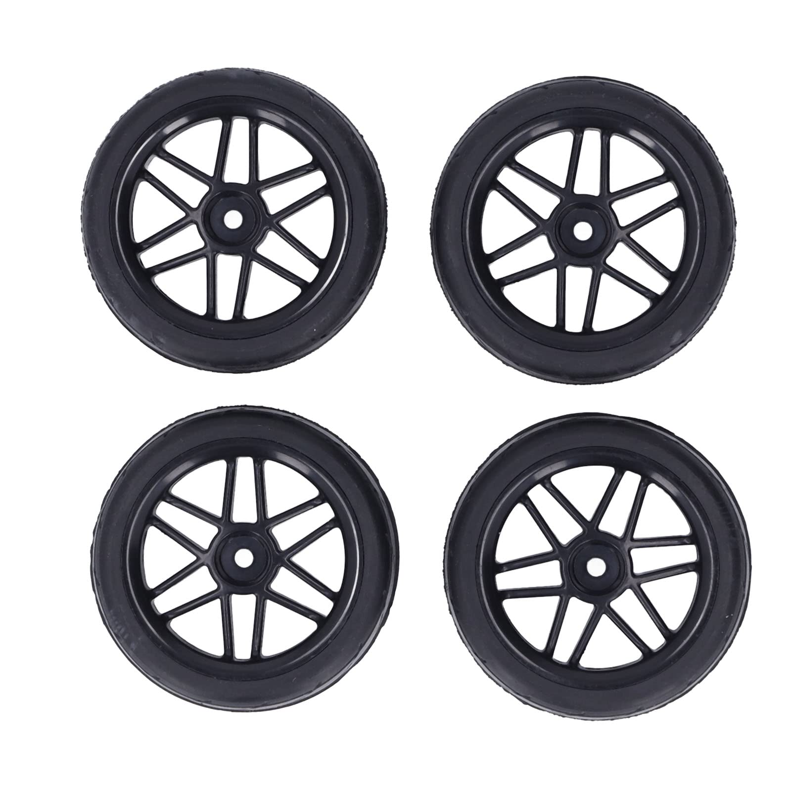 Aoutecen 4Pcs 1/10 Scale RC Car Tires and Wheels Set - Durable Plastic Rims with Rubber Tires for Traxxas, HPI, Redcat RC Vehicles - Perfect for Off-Road Bashing, Racing & Drifting