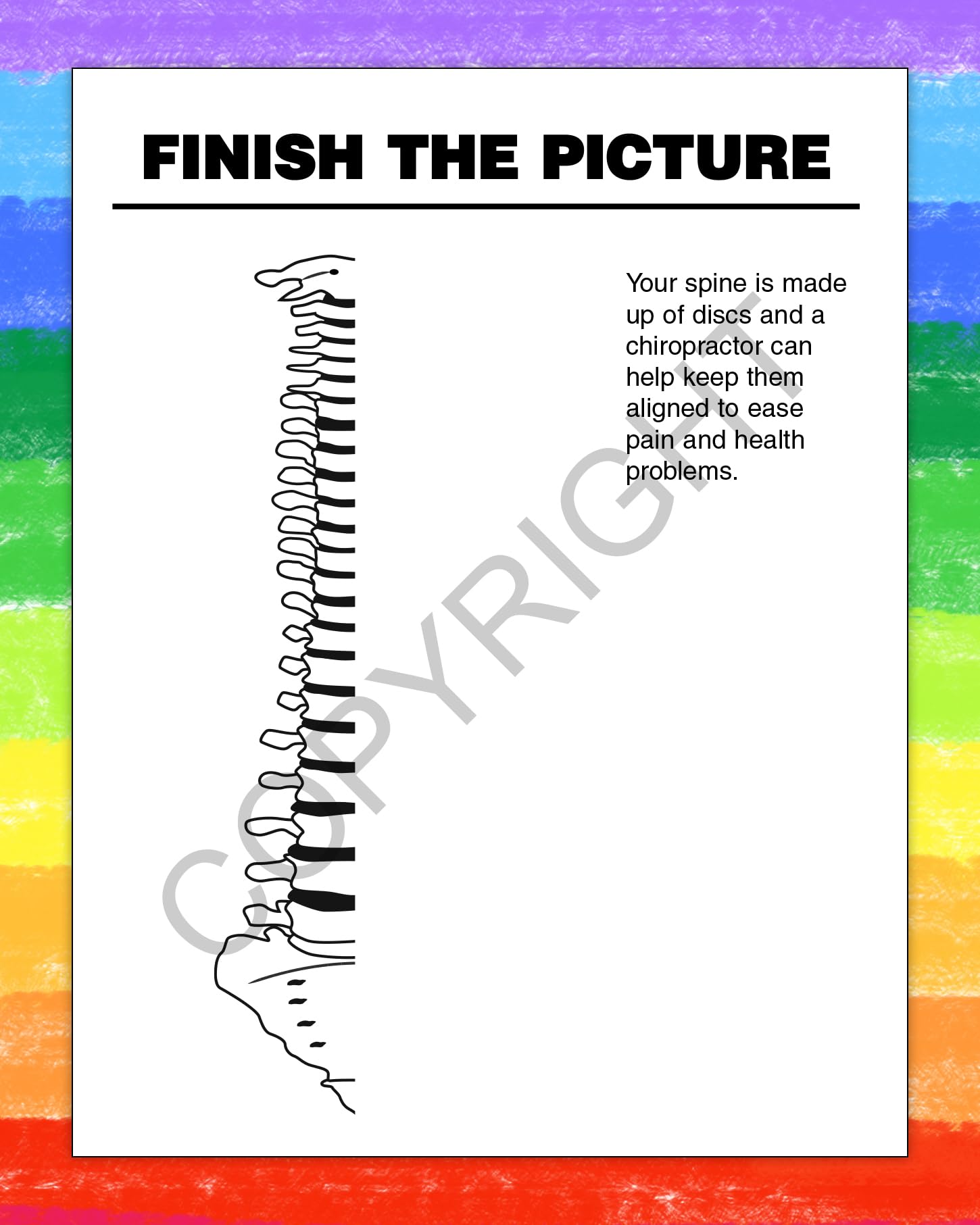 ZOCO Chiropractor Educational Coloring Books - 250 Bulk Pack (No Crayons Included) - Kids Learning Activities & Chiropractic Office Supplies - Perfect for Waiting Rooms, Birthday Parties & Classroom Activities