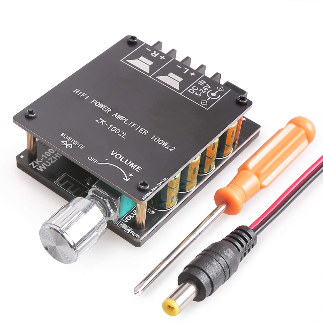 100W+100W Peak Bluetooth 5.0 Amplifier Board, 2.0 Channel DC 8-24V, Password-Free Connect, DIY Wireless Speaker Amp for Home Audio & Portable Sound Systems