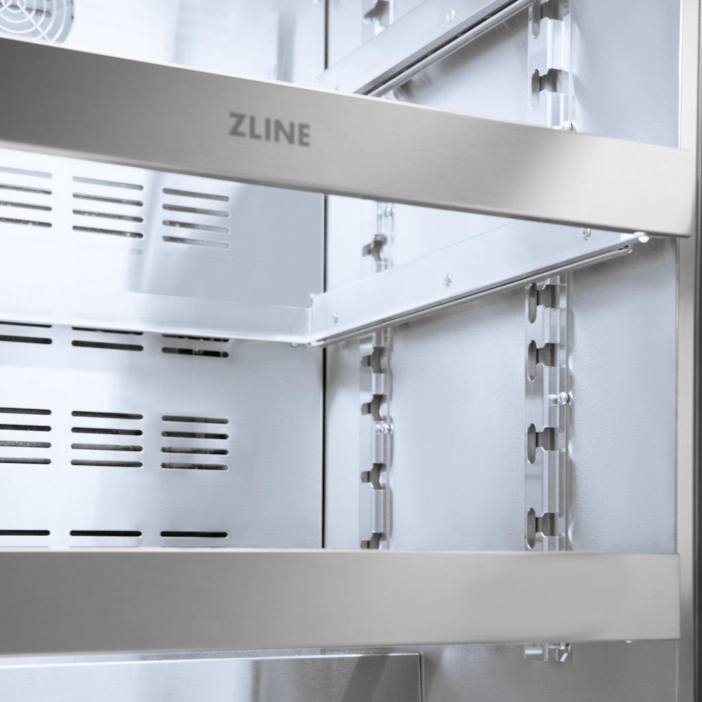 ZLINE Autograph Edition 24 Inch Touchstone 151 Can Beverage Refrigerator - Stainless Steel Glass Door with Champagne Bronze Handle - Compact Wine & Beer Cooler for Home Bar, Kitchen, or Office Use (RBSOZ GS 24 CB)