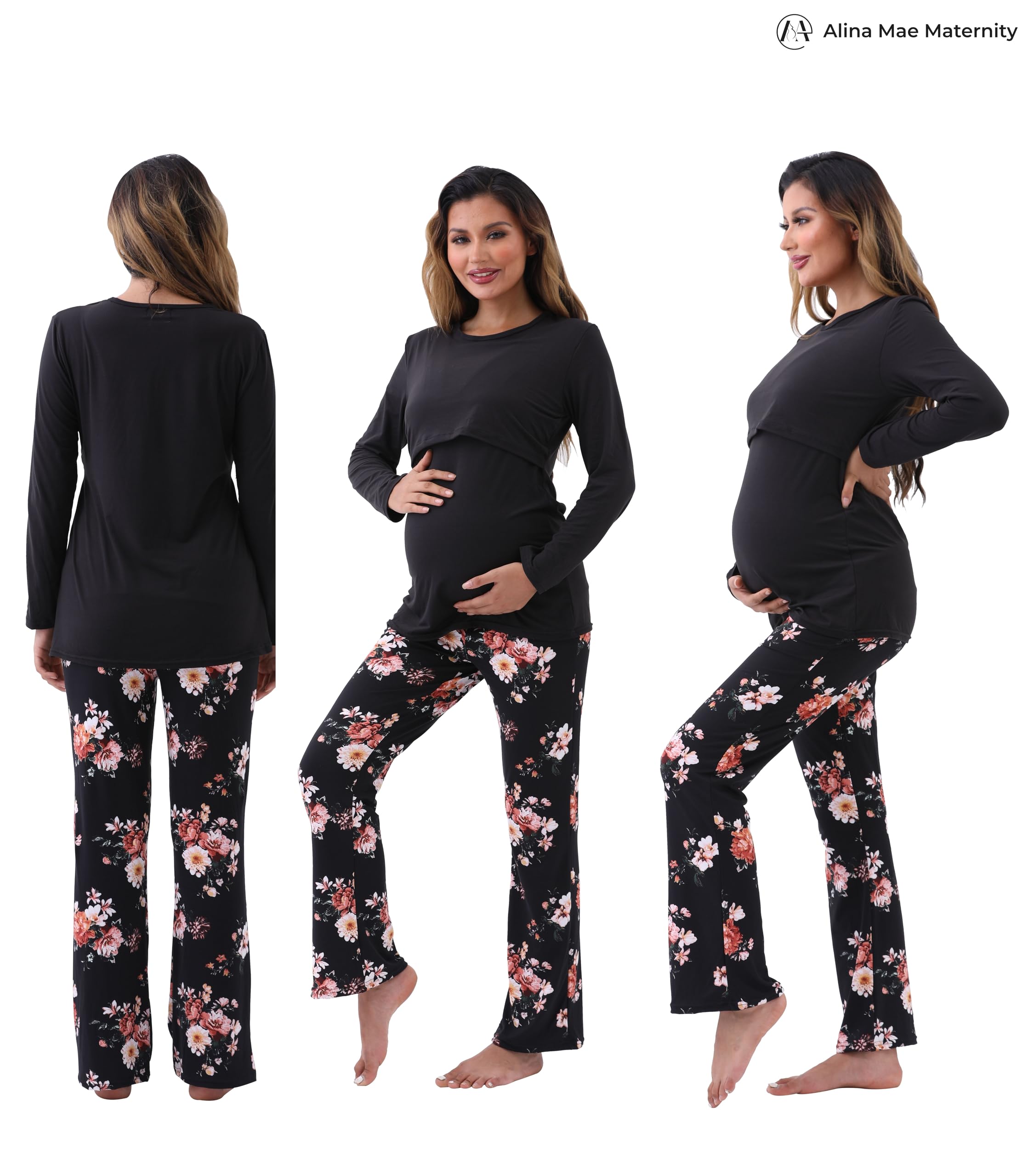 Comfortable Maternity Nursing Pajama Sets for Women - Soft Pregnancy Sleepwear & Lounge Wear for Breastfeeding Moms - Perfect for Nighttime Nursing, Relaxing at Home, and Postpartum Recovery