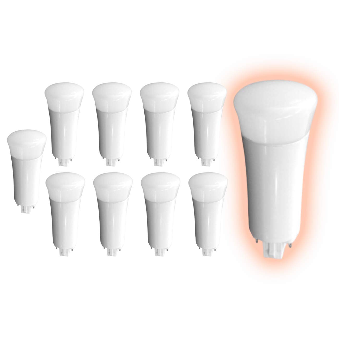13W LED PL Light Bulbs G24Q Base 950 Lumens 3000K Warm White - 10 Pack | Energy Saving Vertical Plug-in Bulbs for Commercial & Home Use | Perfect for Offices, Kitchens, Bathrooms and Retail Lighting