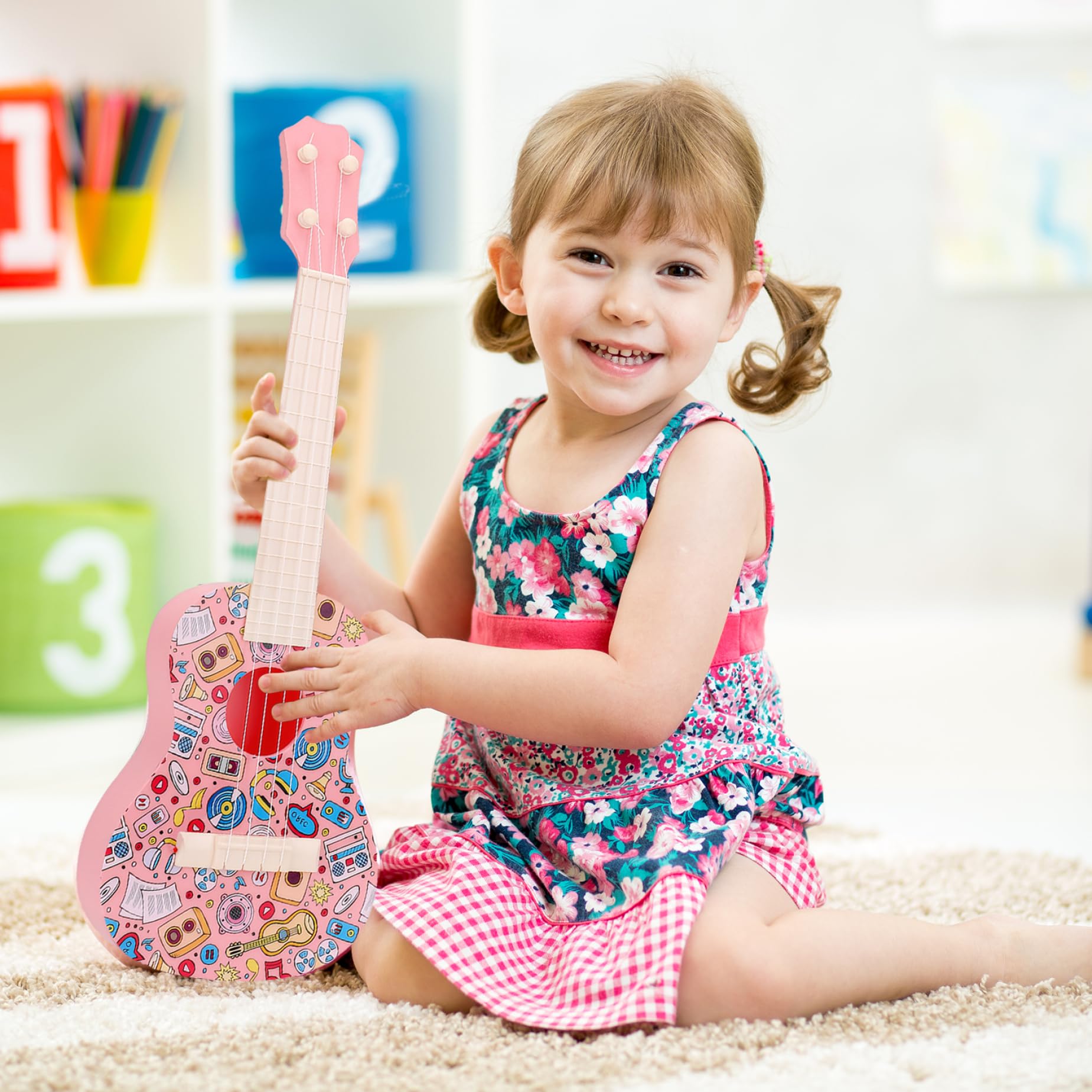 21 Inch Kids Guitar Toy - Beginner Acoustic Guitar for Children Ages 3-8 | Perfect for Birthday Gifts, Music Lessons & Pretend Play