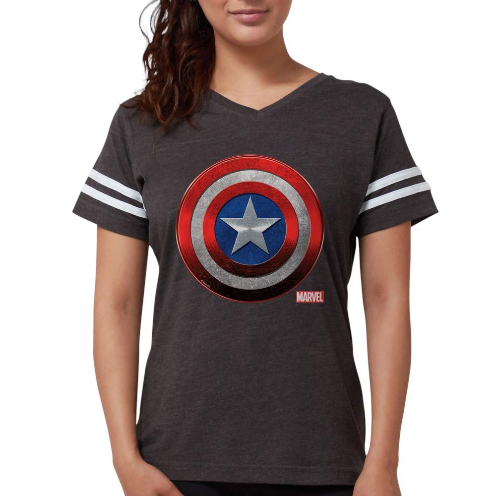 Captain America Women's Football Shirt - Marvel Avengers Superhero Graphic Tee for Game Day & Cosplay | Officially Licensed Apparel