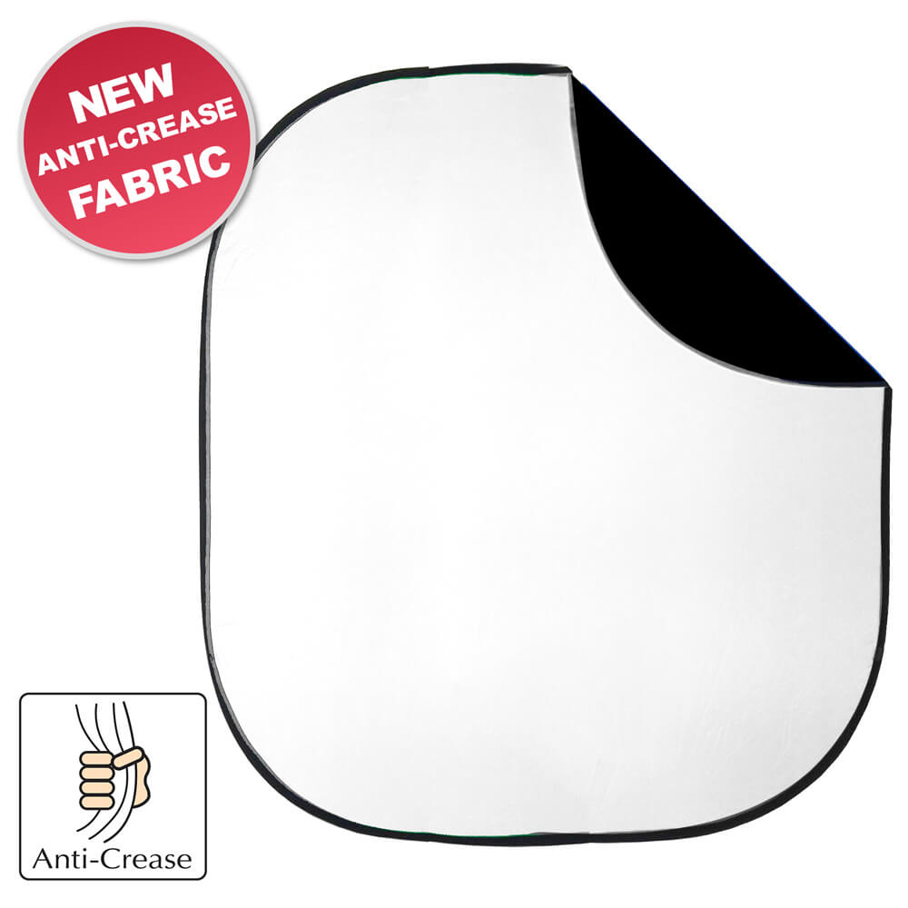2x2.3m Black/White Double-Sided Collapsible Photo Backdrop - Wrinkle-Resistant for Studio Photography, YouTube Videos & Product Shoots