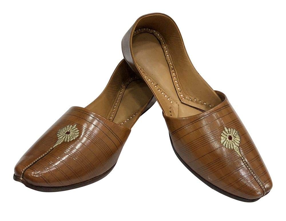 Handmade Brown Jutti Mojari Khussa Shoes for Men | Authentic Indian Ethnic Footwear | Perfect for Weddings, Festivals & Cultural Events