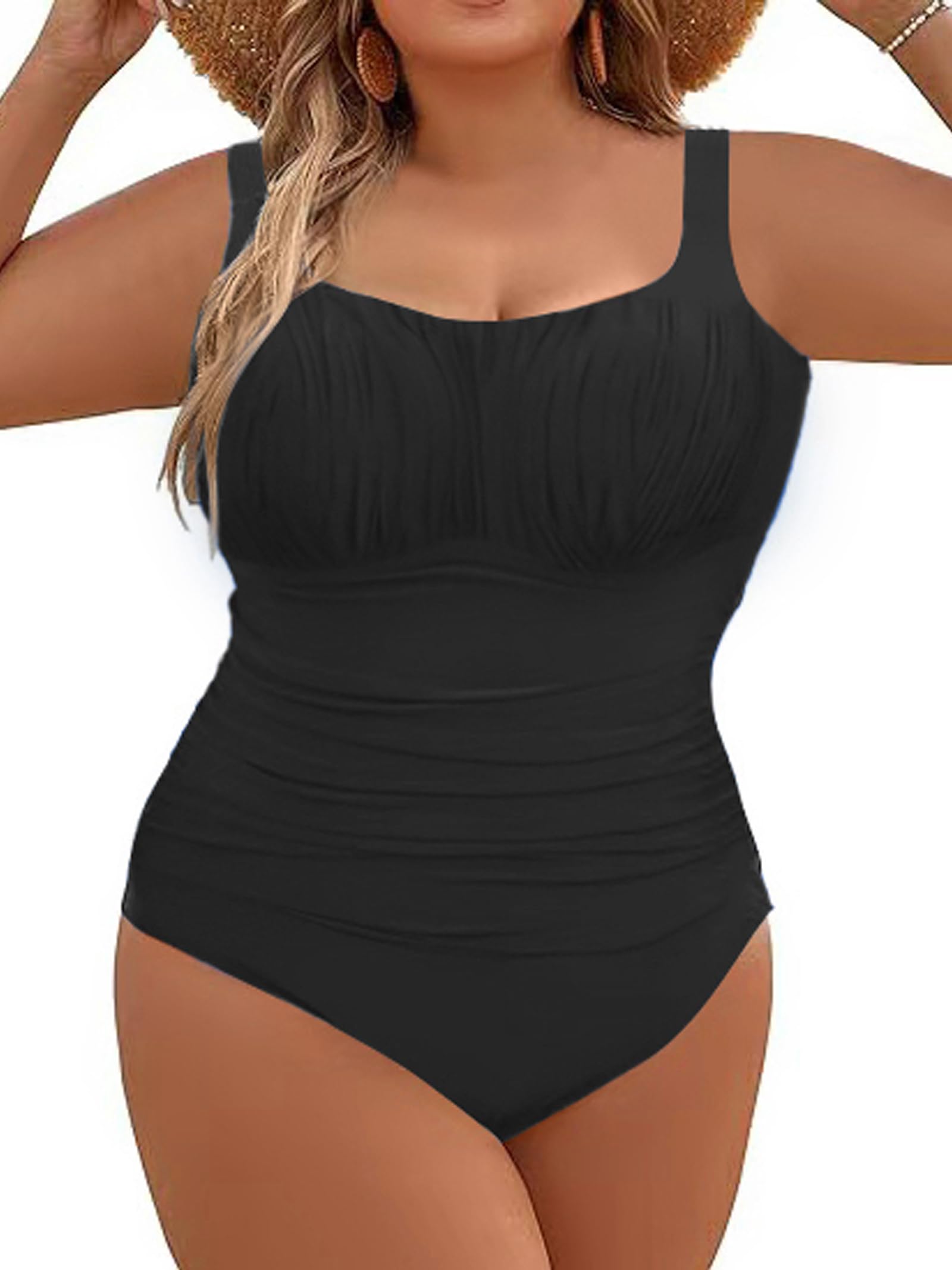 Women's One Piece Swimsuit with Tummy Control - Ruched Bathing Suit for Beach, Pool & Vacation | Plus Size Swimwear for Summer & Water Sports