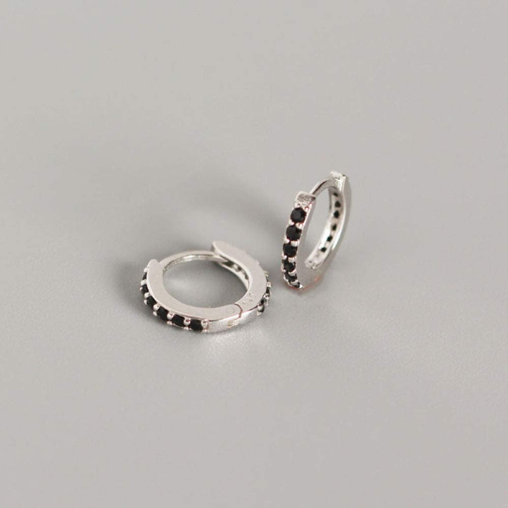 925 Sterling Silver Round Black Diamond Inlay Dangle Earrings for Women - Vintage Elegant Drop Earrings, Perfect for Birthday Gifts, Party Jewelry Accessories & Daily Wear