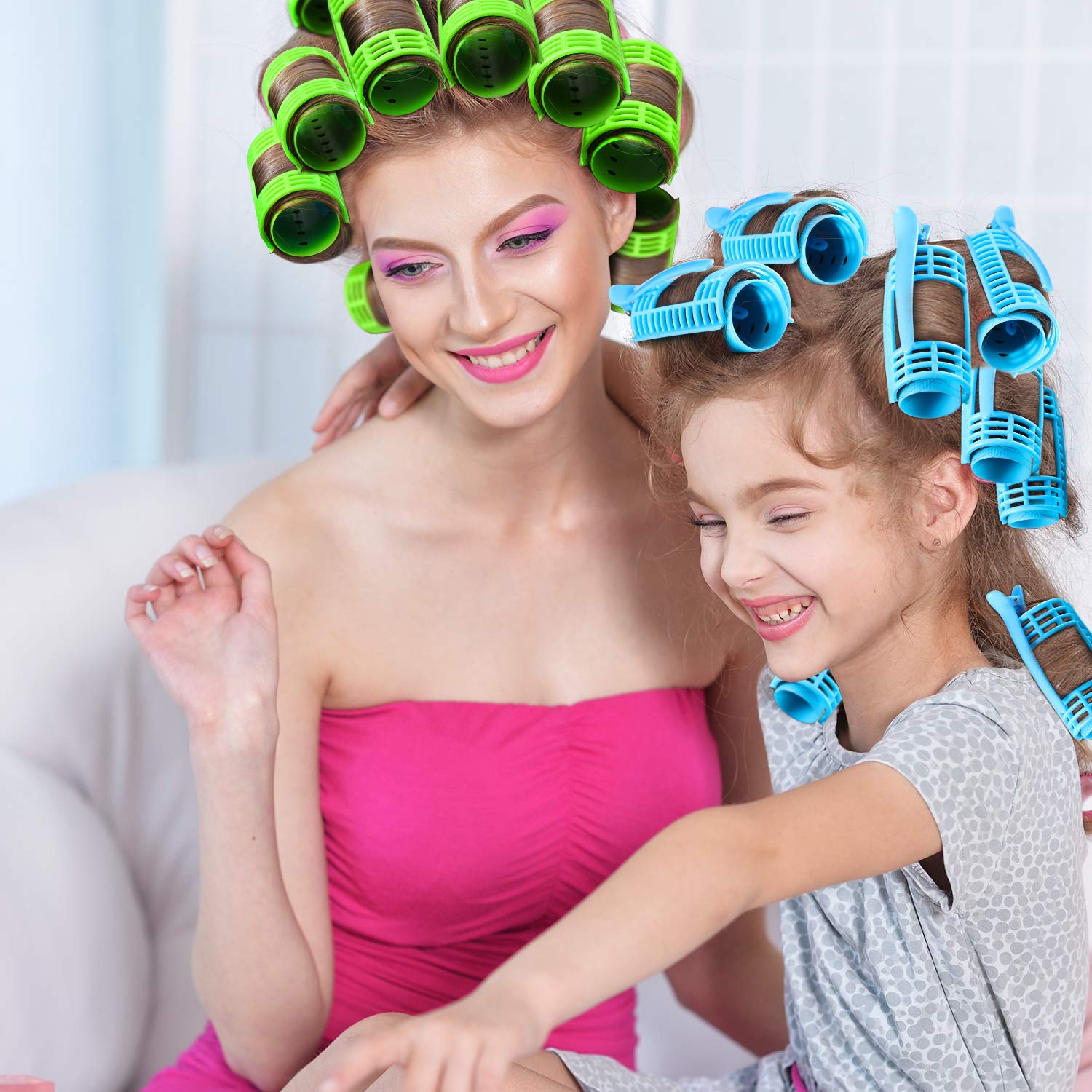 65 Pcs Magnetic Hair Rollers Set with Duck Clips & Hairnet - 4 Sizes for Long, Medium & Short Hair - Professional Hair Styling Tools for Salon, Home Use & DIY Curls