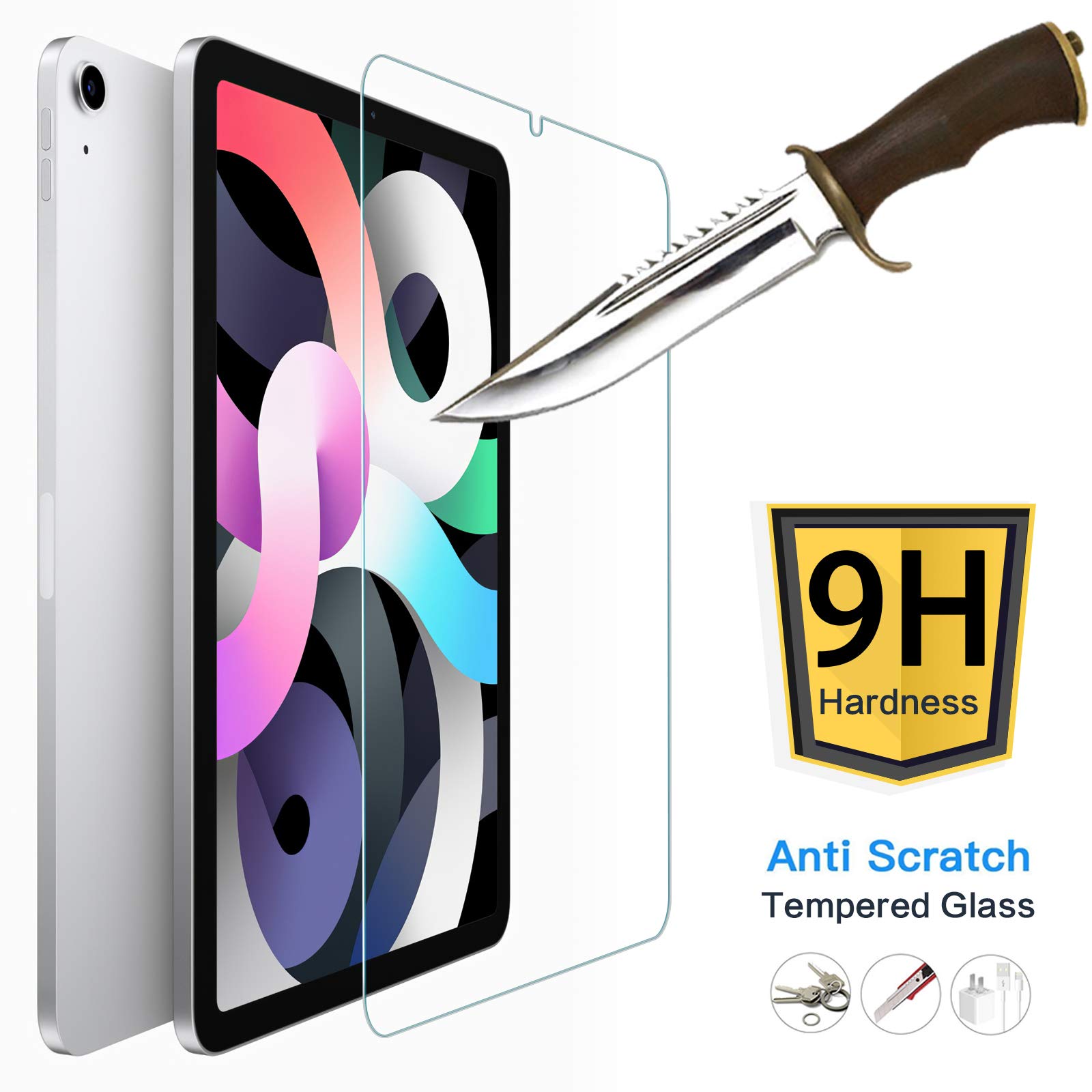 Coolpow iPad Air 4 Screen Protector 2-Pack - Tempered Glass for iPad Air 10.9