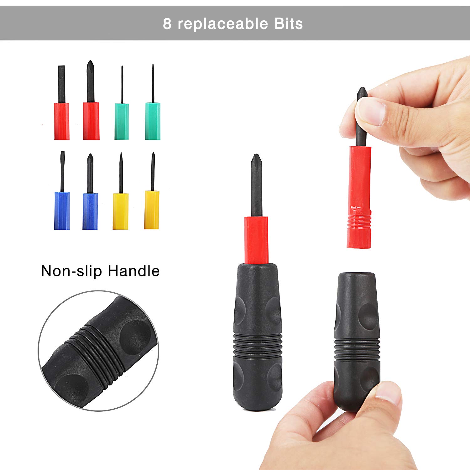 8-in-1 Magnetic Mini Screwdriver Set with Phillips & Slotted Tips - Precision Repair Tool for Electronics, MacBook, iPhone, iPad, Watch, Eyeglasses & Tablets - Perfect for DIY Fixes & Small Device Maintenance