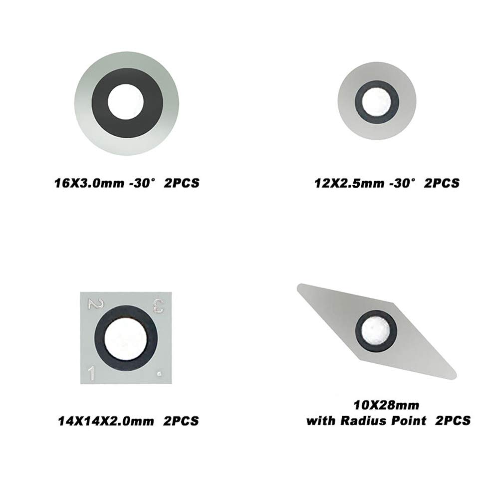 Premium Carbide Tipped Wood Turning Tools Lathe Set - Finisher, Rougher, Detailer & Swan Neck Hollower with Solid Wood Handle (Includes Diamond/Round/Square Carbide Inserts) - Perfect for Woodturning, DIY Projects & Professional Woodworking