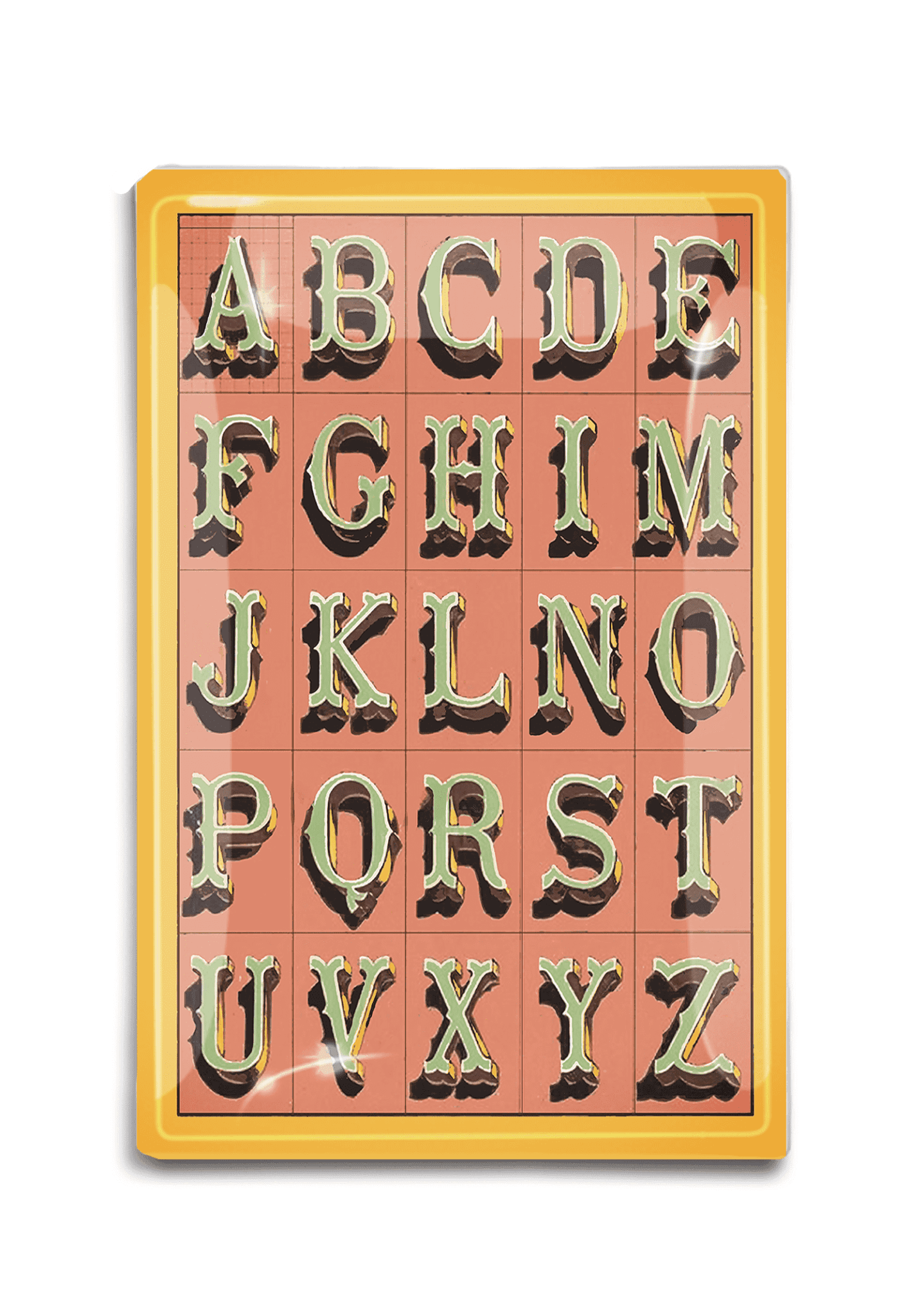 Decorative Alphabet Coral Fancy Lettering Glass Tray - Perfect for DIY Crafts, Home Decor, and Gift Giving