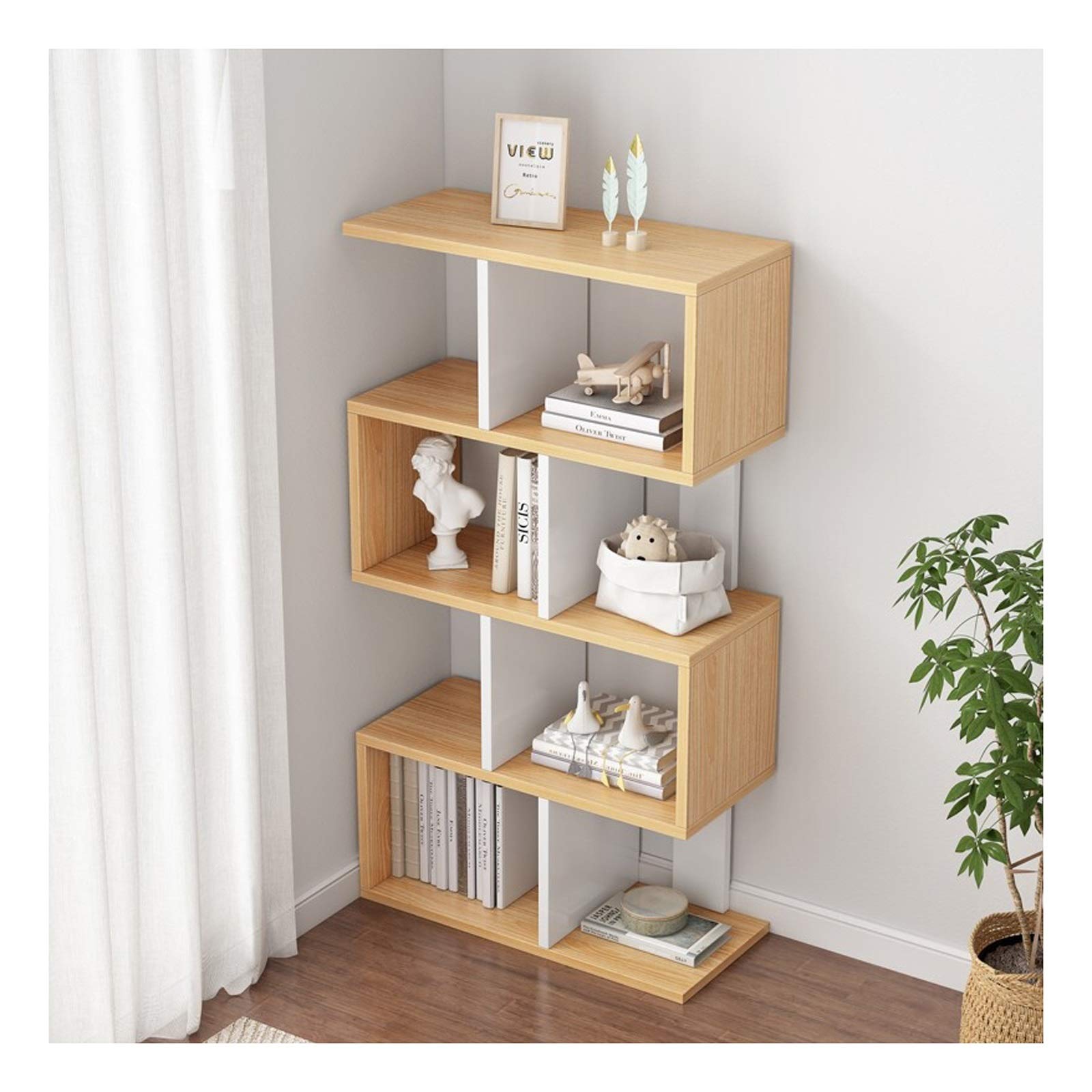 Modern 3-Tier Open Wooden Bookcase Shelf - Liudan Standing Bookshelf for Office, Bathroom, Kitchen & Living Room - Space-Saving Storage for Books, Decor & Essentials (4-Tier Size) - Perfect for Small Spaces & Home Organization