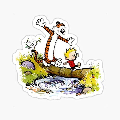 Calvin and Hobbes Sticker by Bill Watterson - Premium Die-Cut Vinyl Decal for Laptops, Water Bottles & Notebooks | High-Resolution Graphic Art Sticker