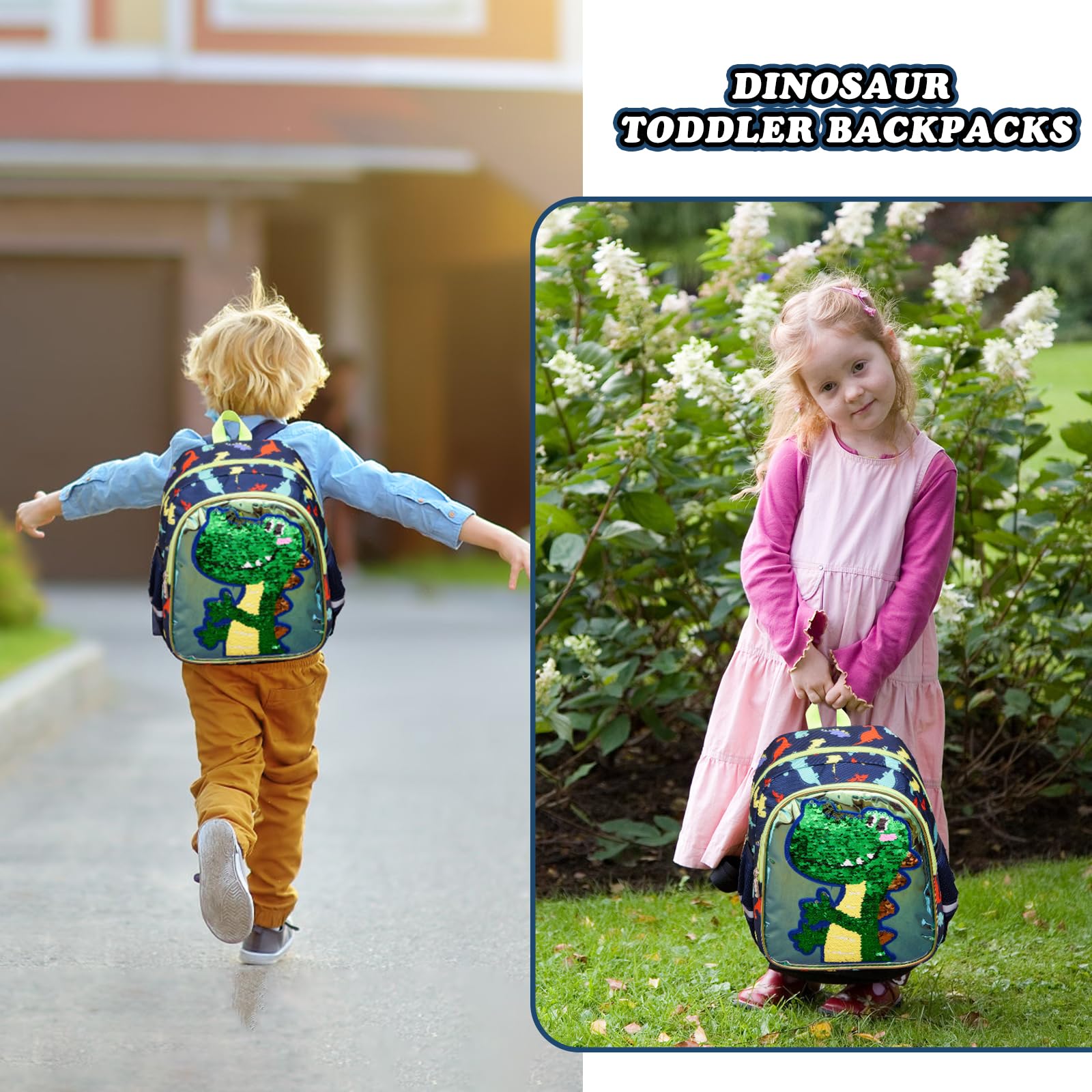 Dinosaur Kids Backpack for Boys & Girls - School & Travel Use