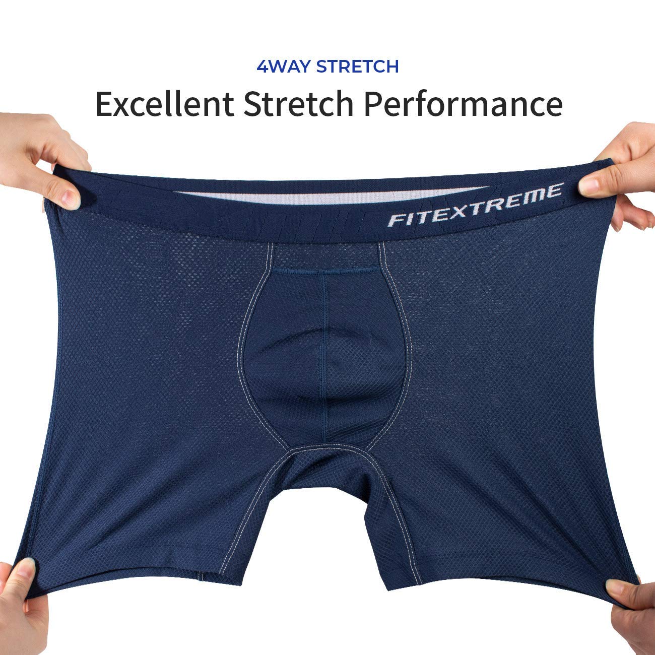 Breathable Waffle Mesh Men's Boxer Briefs with Separate Pouch & Open Fly - 3 Pack Multipack - Comfortable Underwear for Workout, Travel & Daily Wear