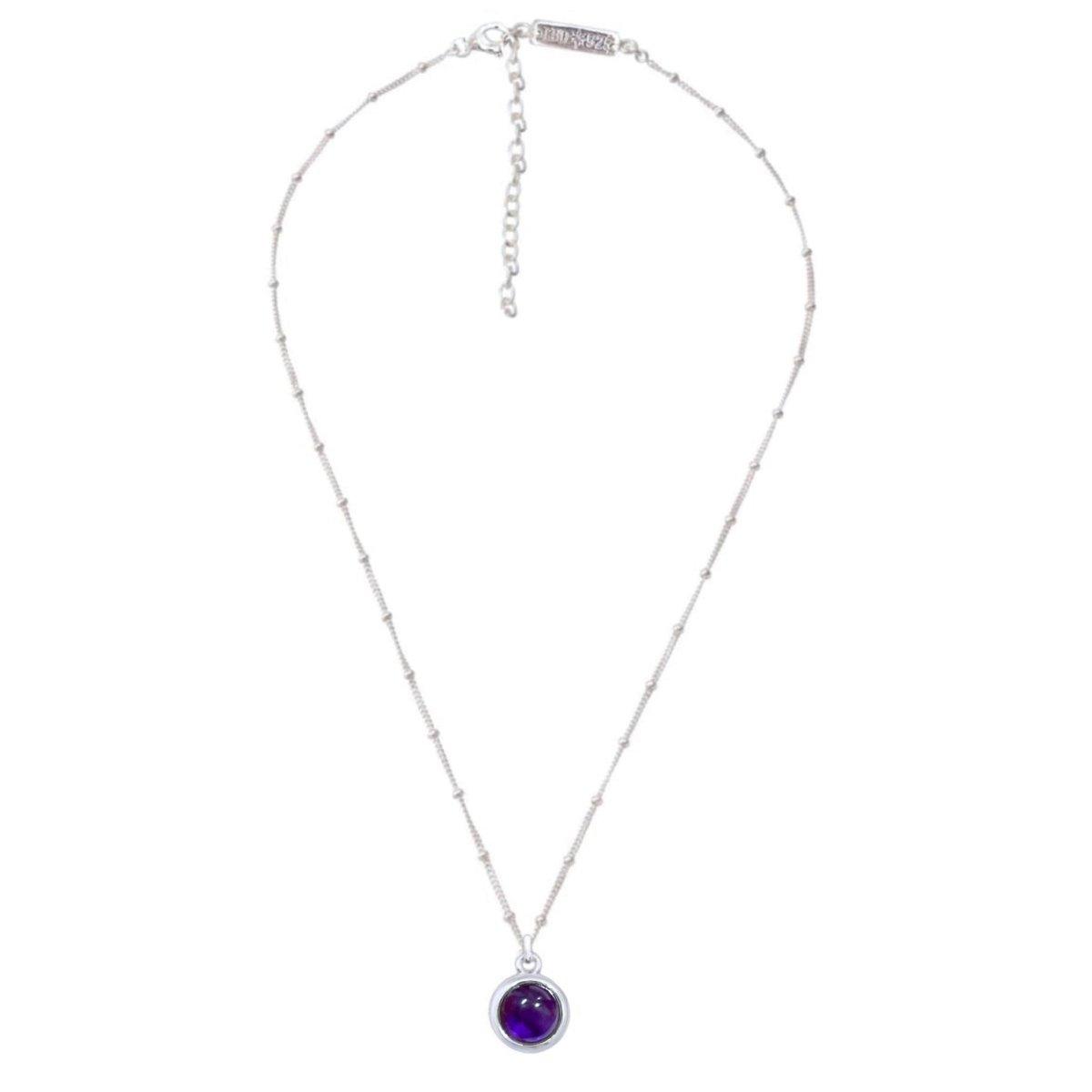 Laihas Mini Round Classic Chic Amethyst Necklace - Elegant Purple Gemstone Jewelry for Women | Perfect for Date Night, Wedding & Special Occasions