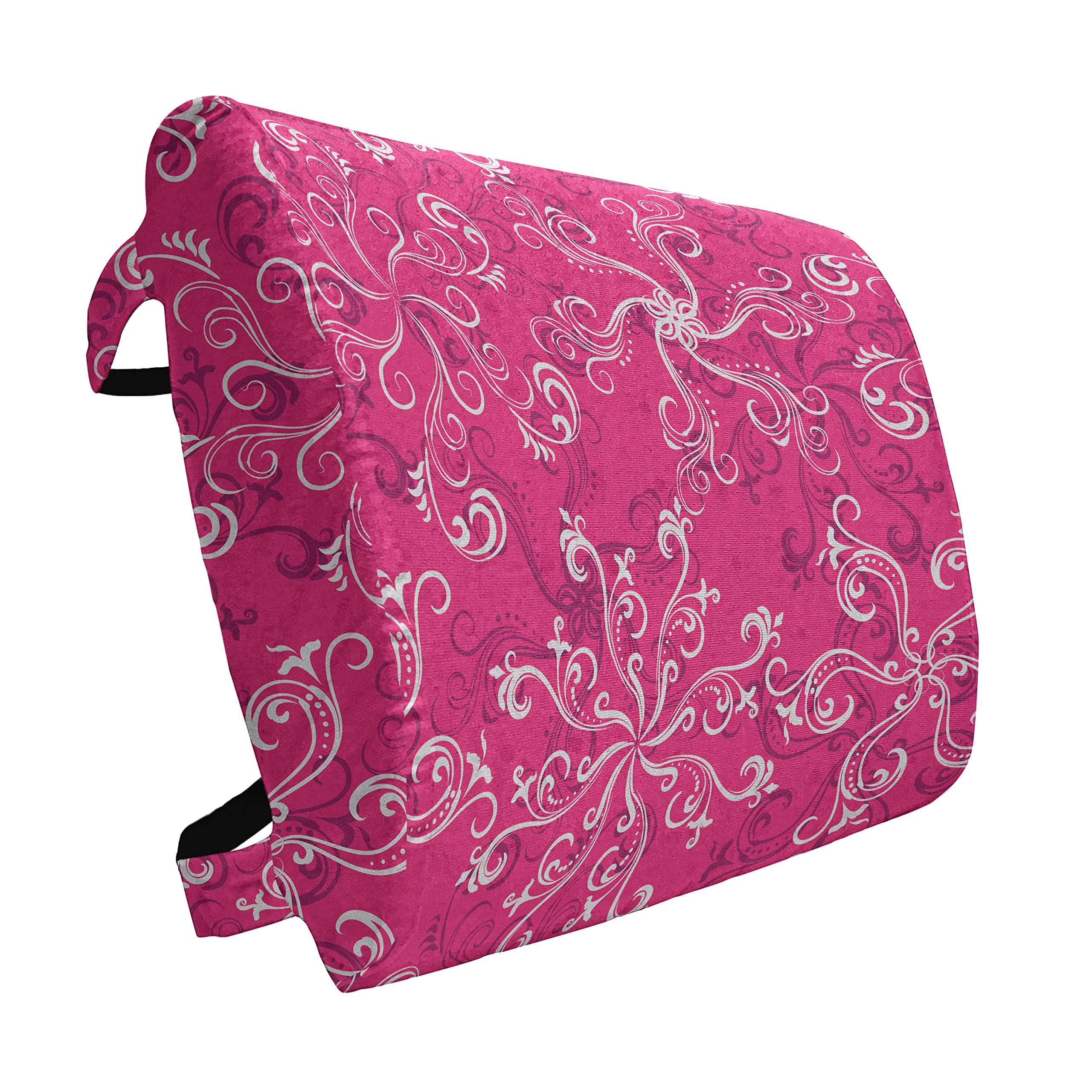 Ambesonne Hot Pink Lumbar Support Pillow with Floral Design - High Density Foam for Office Chair & Car Seat - 14