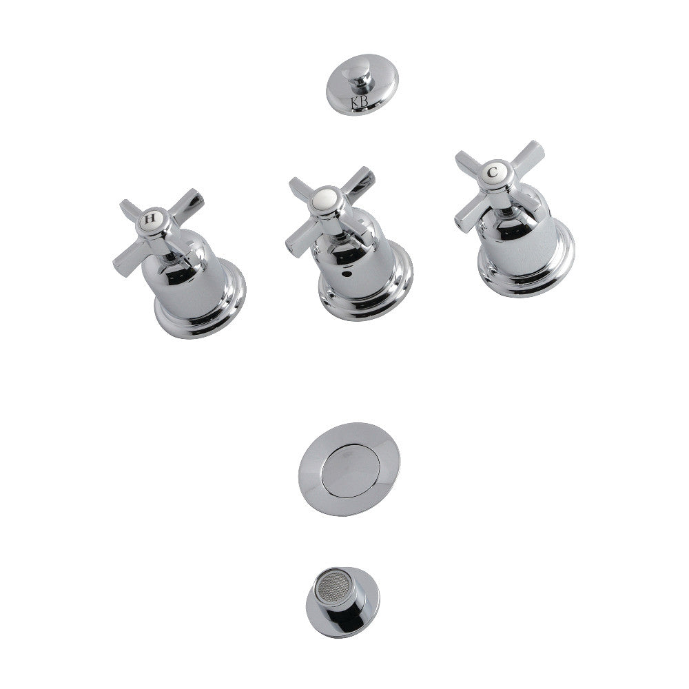 Kingston Brass KB6327ZX Millennium 3-Handle Bidet Faucet - Modern Bathroom Fixture for Hygiene & Comfort - Perfect for Master Bathrooms, Guest Suites & Luxury Homes