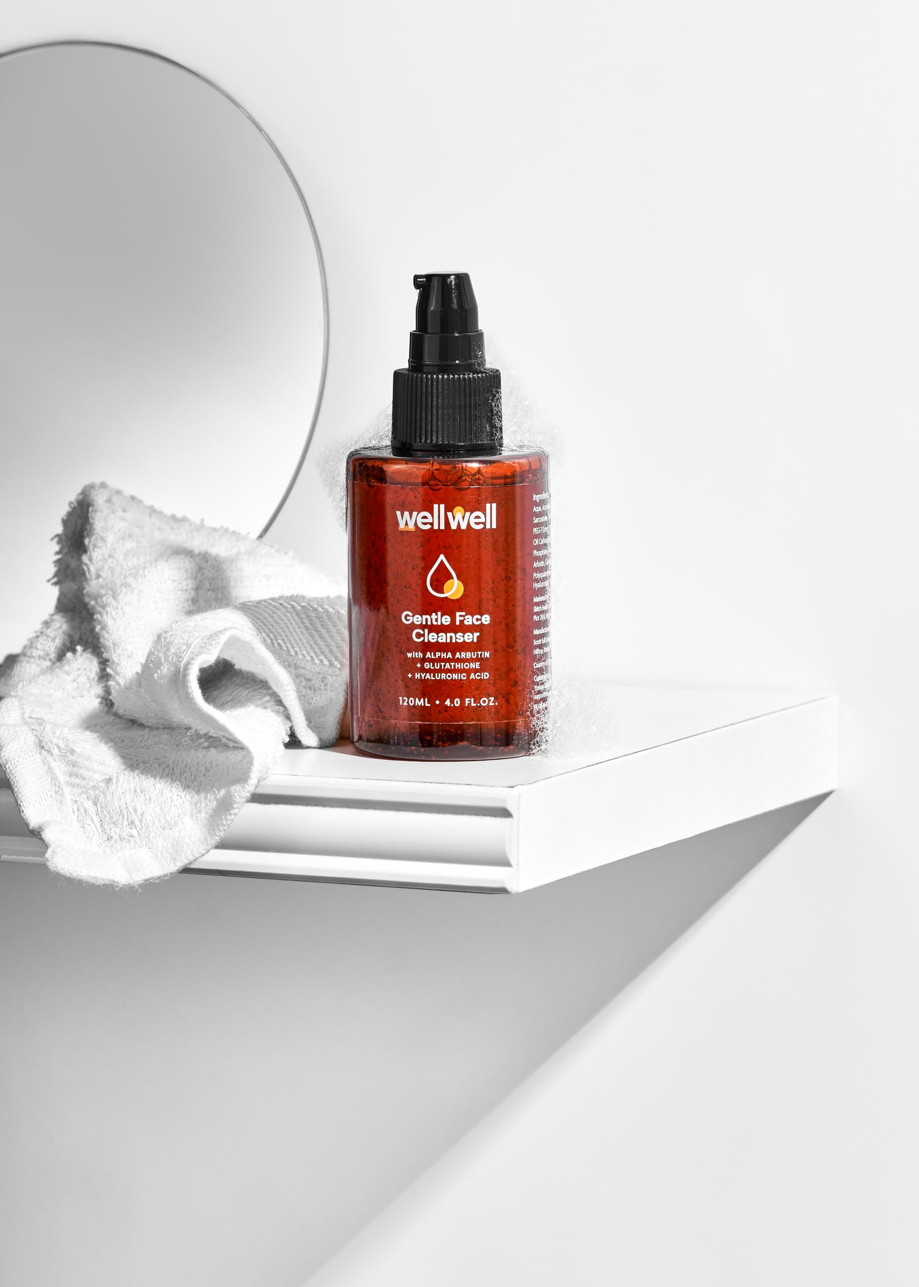 Sulphate Free Gentle Face Wash for Dry to Normal & Sensitive Skin - Fragrance Free with Glutathione & Arbutin to Brighten Skin, Hyaluronic Acid for Hydration (120ml) | Daily Cleanser for Soft, Glowing Complexion | Perfect for Morning & Night Skincare Routine