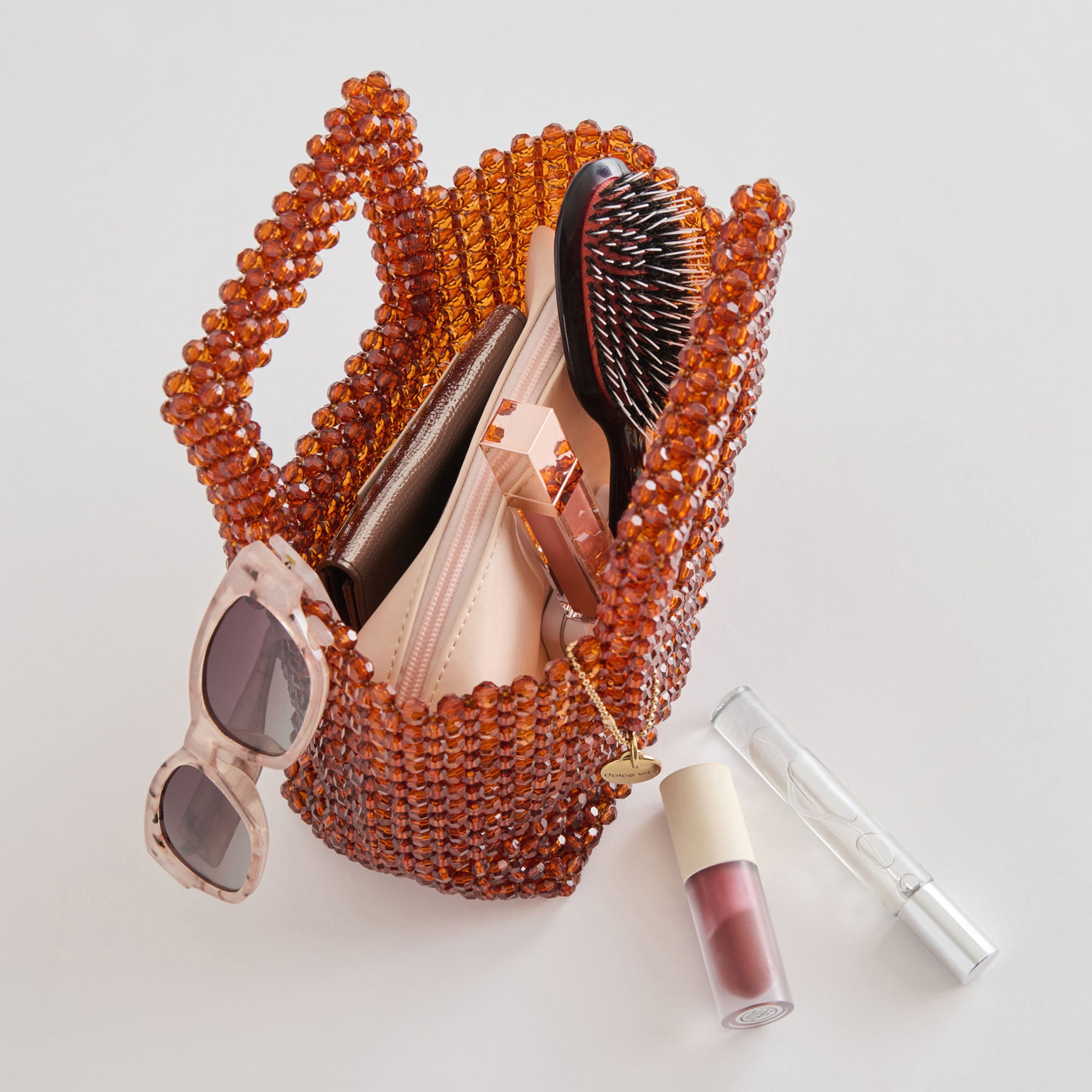 Marel Handbag with Amber Beads - Stylish Women's Crossbody Purse for Casual Outings & Evening Events