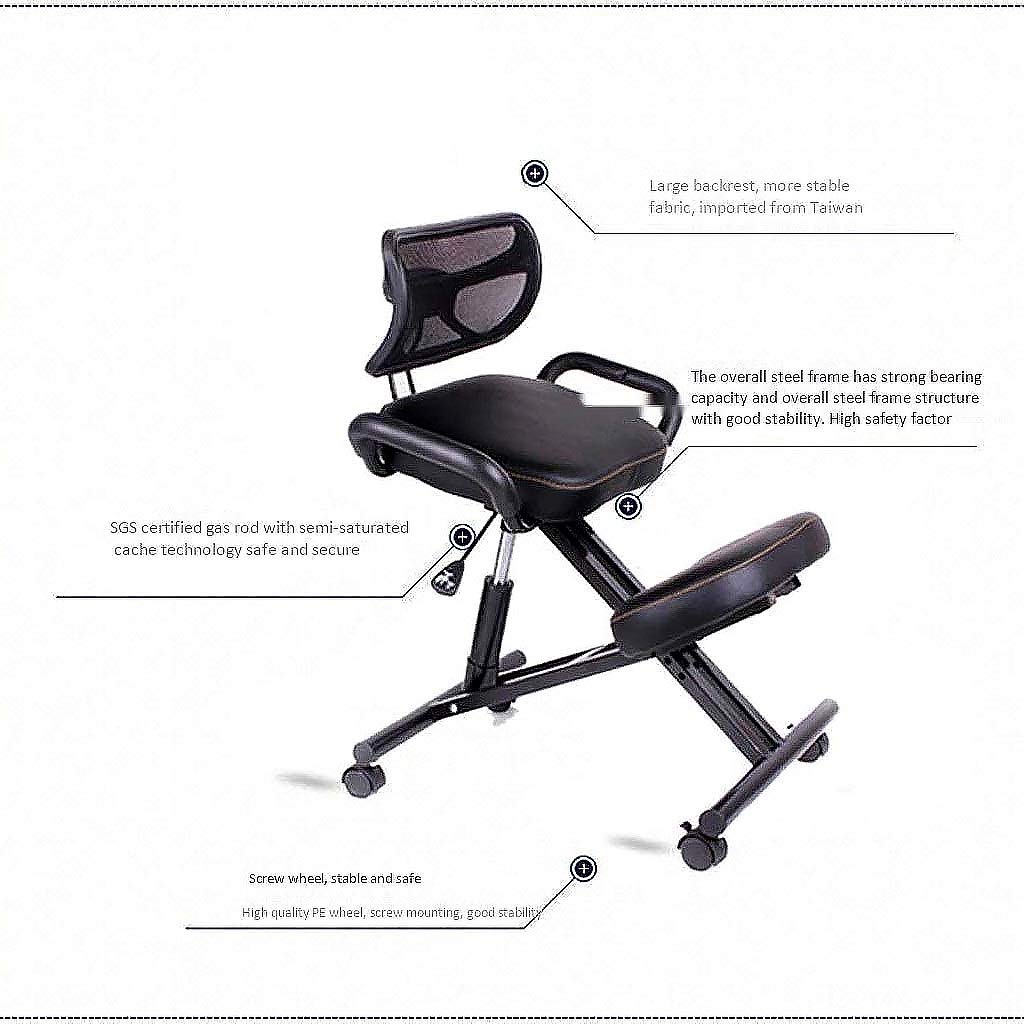Ergonomic Kneeling Chair with Back Support - Adjustable Posture Correction for Home & Office Use, Perfect for Computer Work, Studying, Writing & Health Care